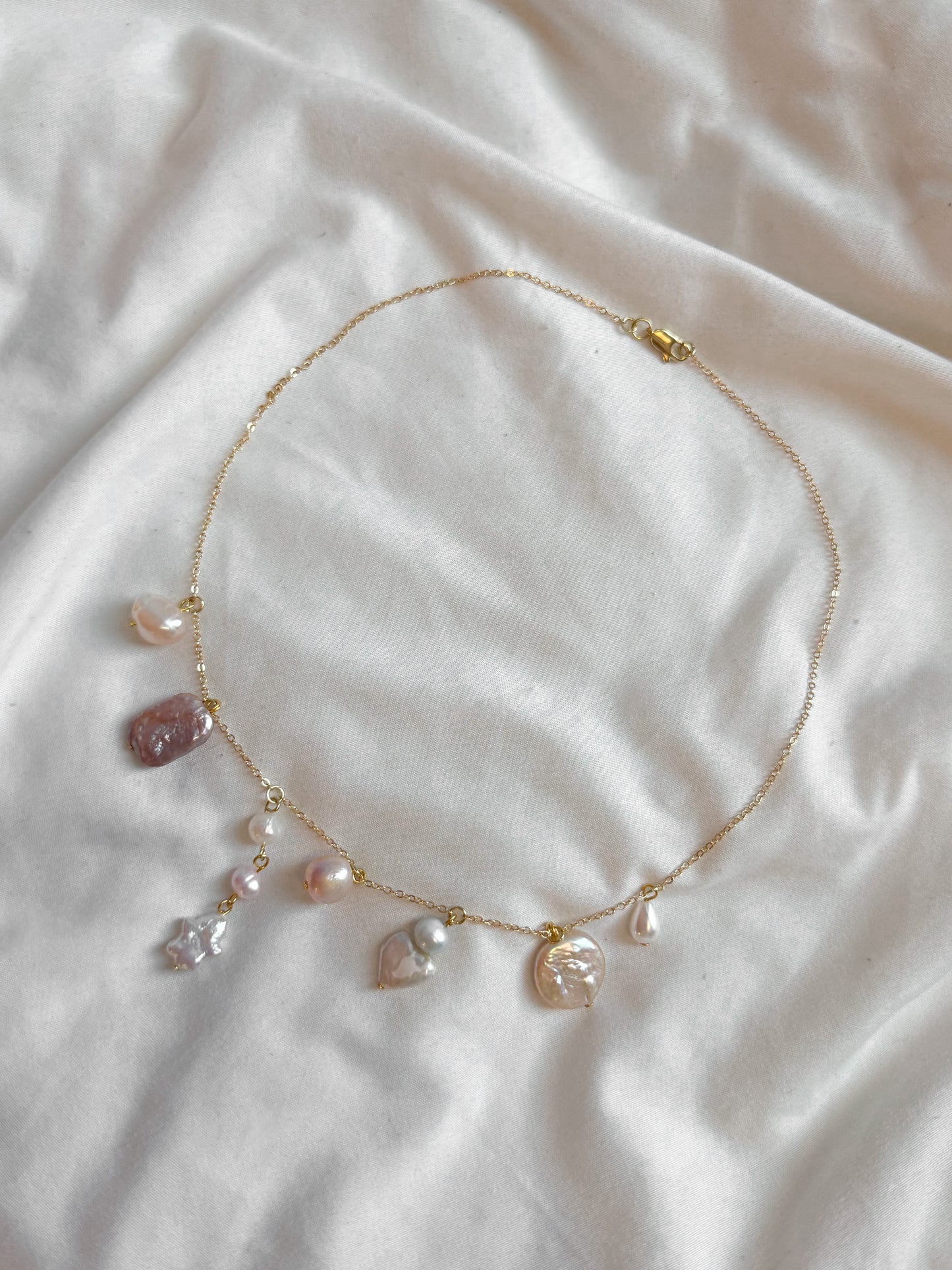 Pearl charm necklace