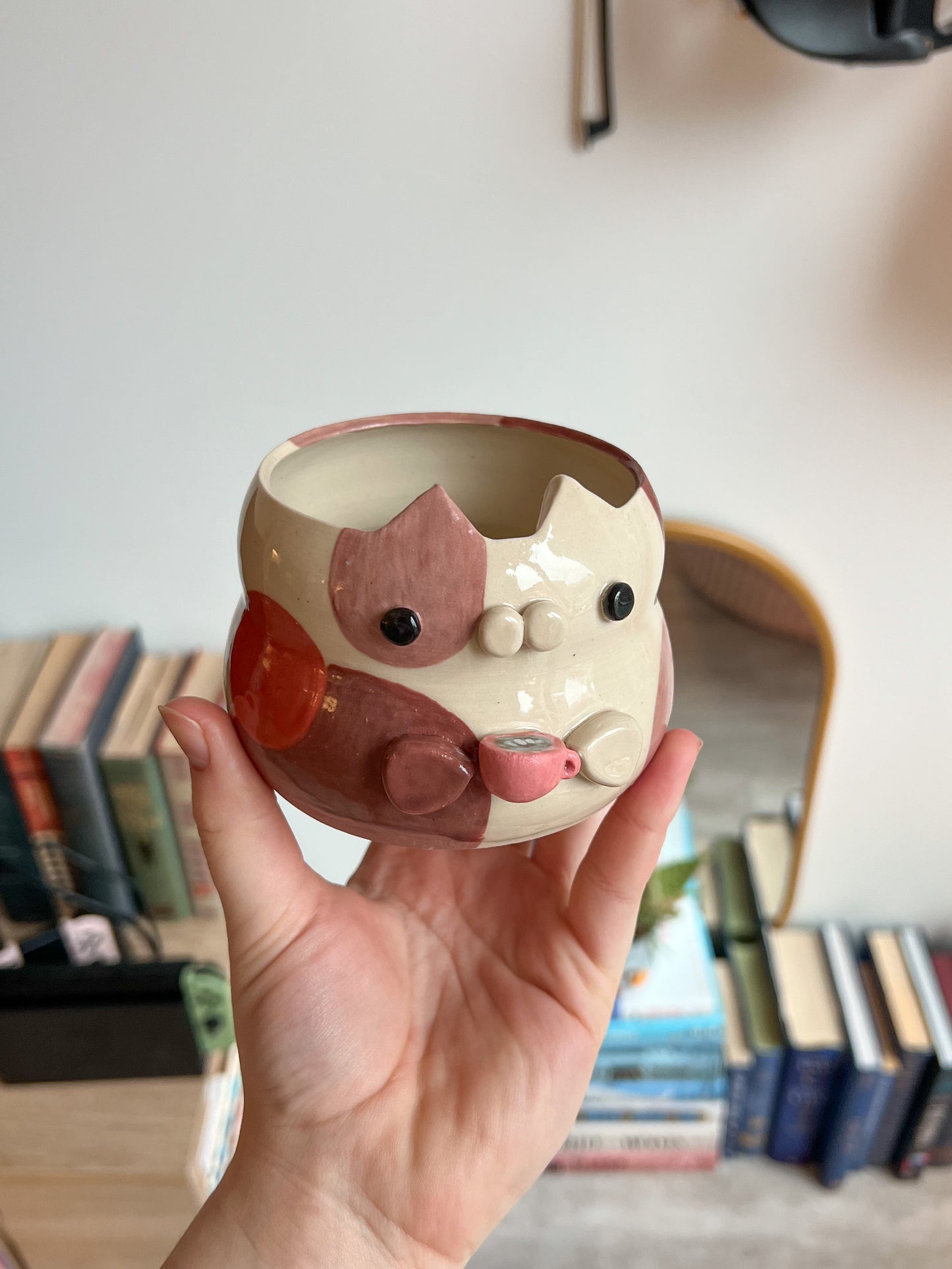 Calico coffee cat
