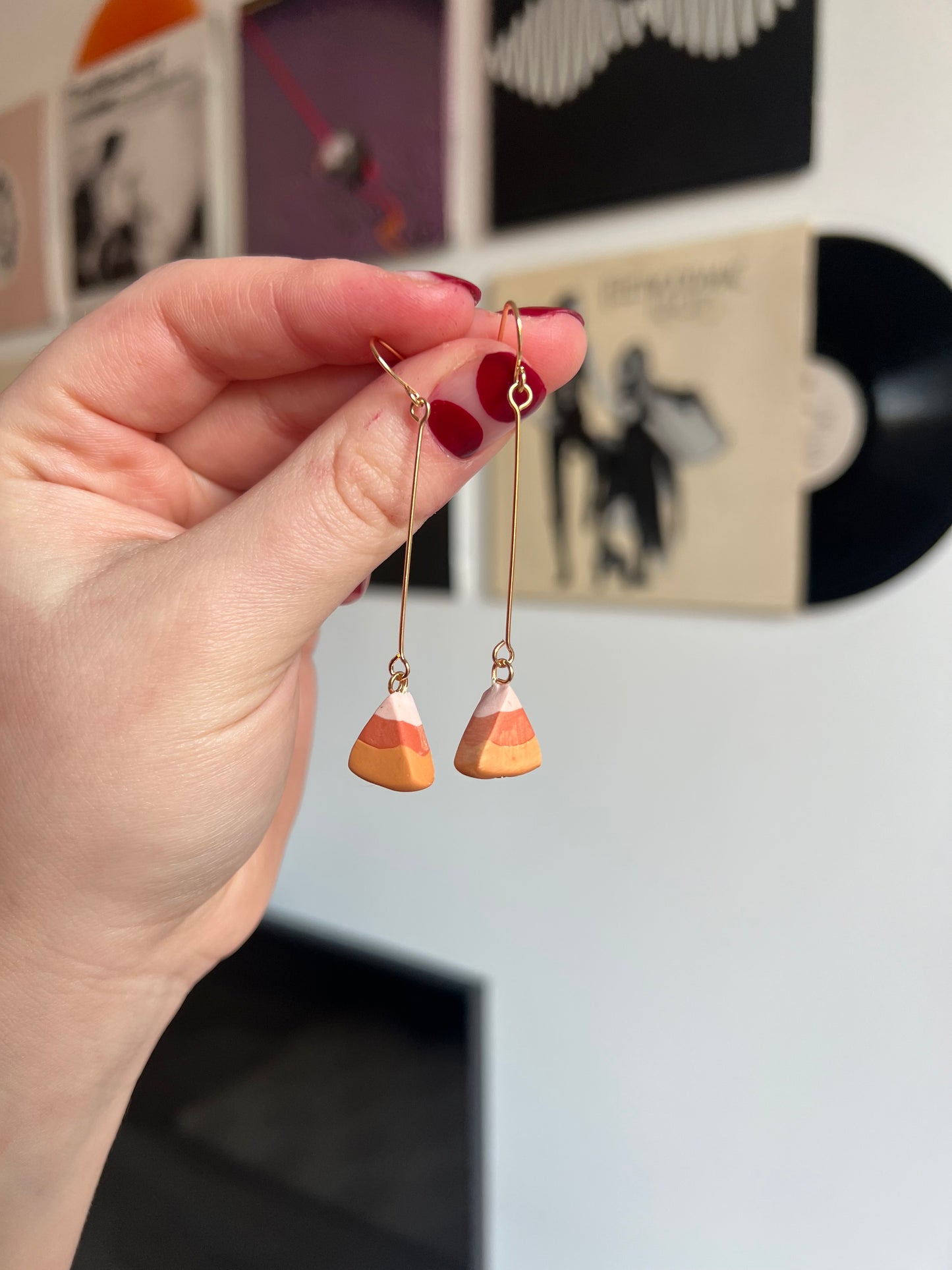 Candy corn earrings