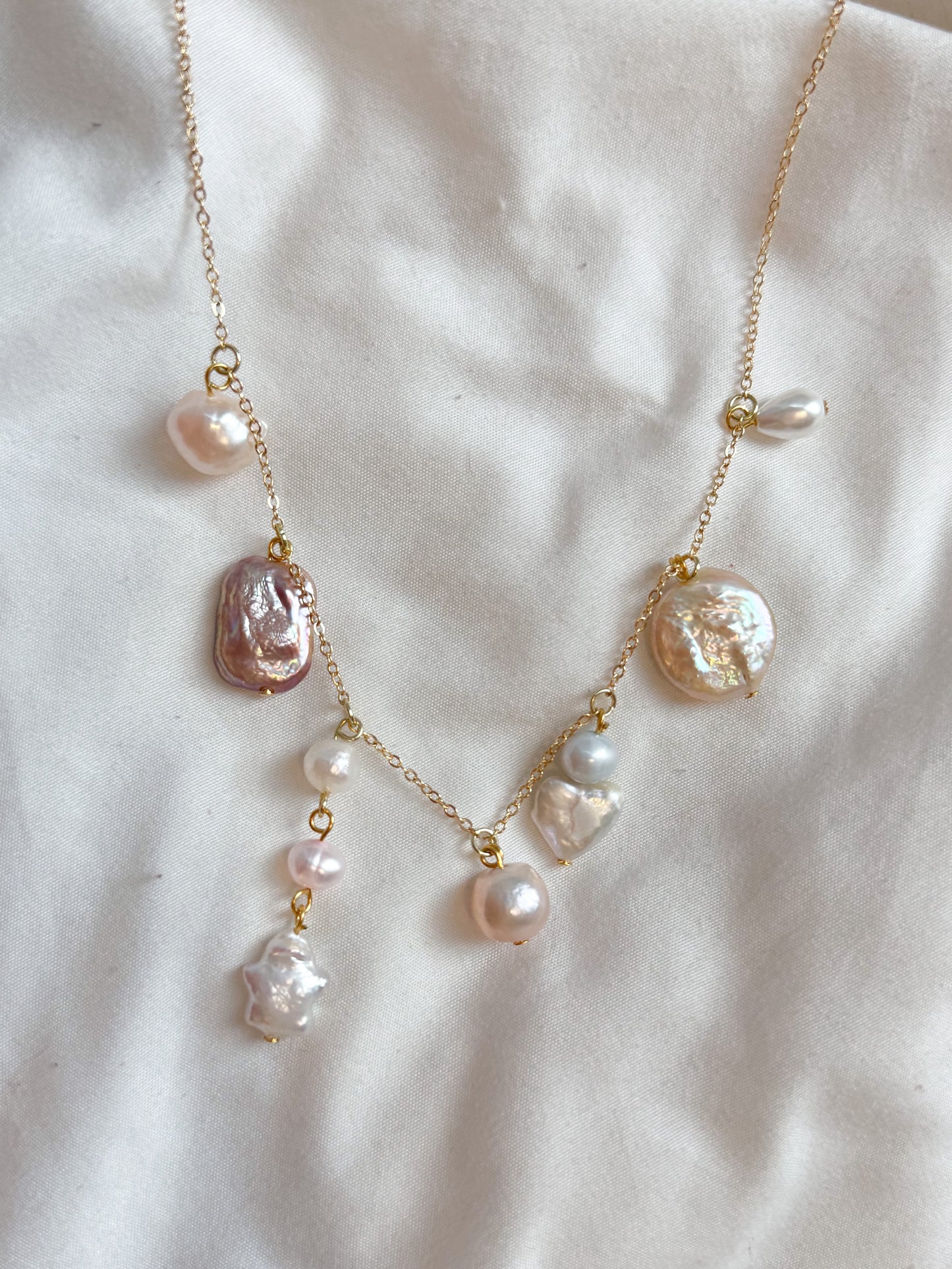 Pearl charm necklace
