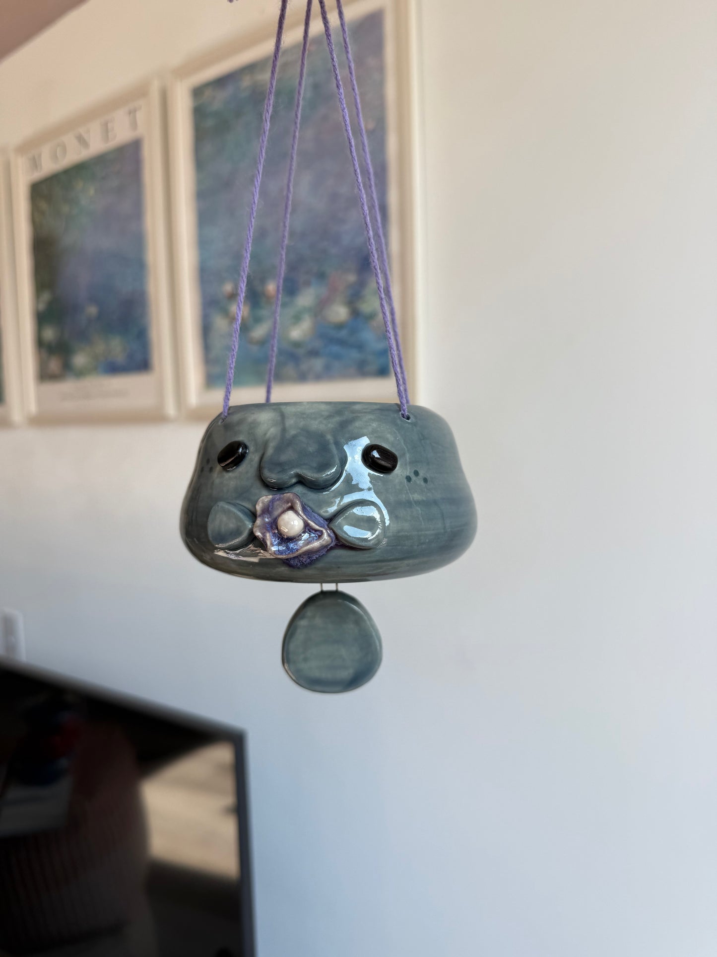 Monty Manatee hanging planter