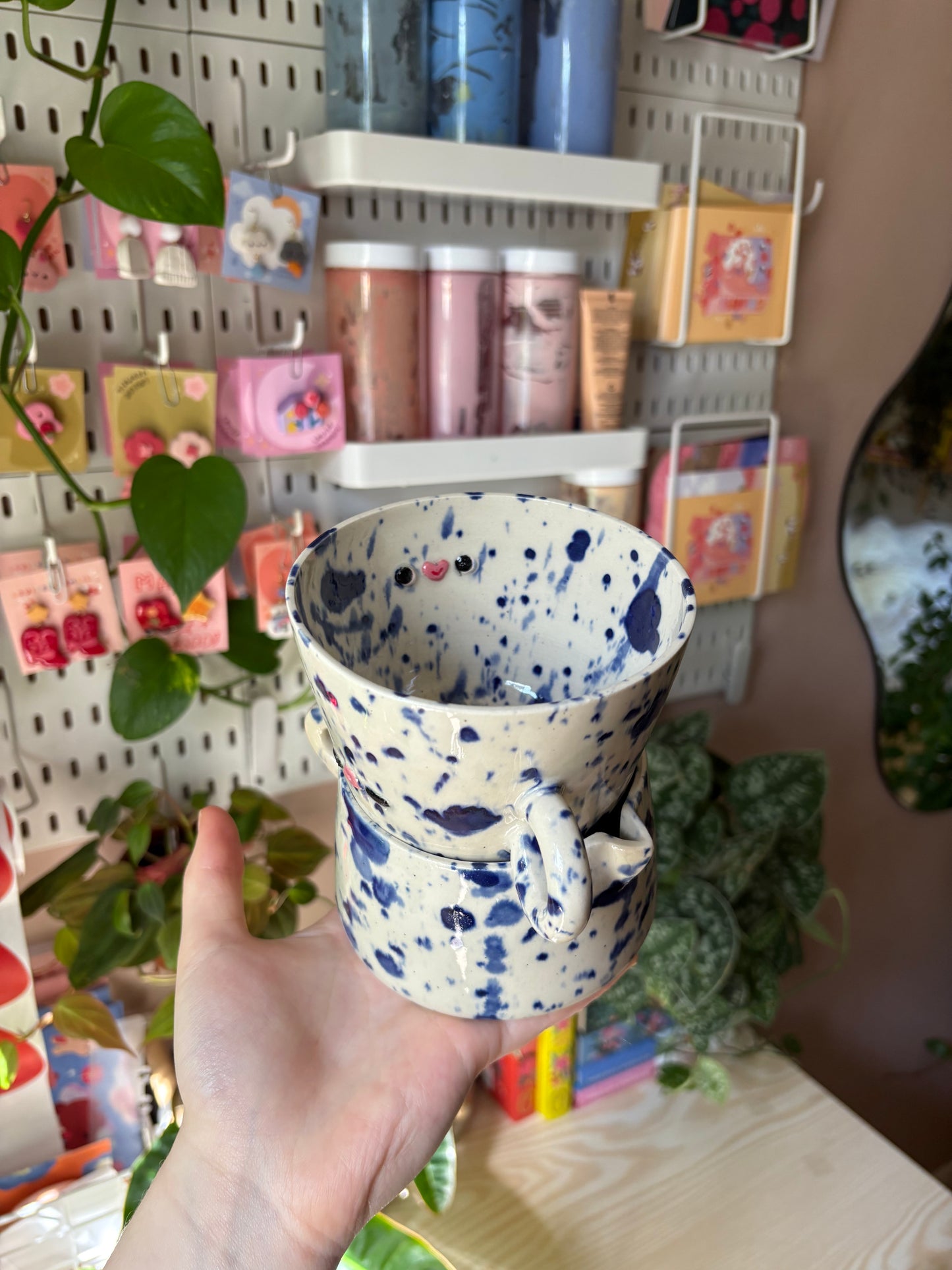 Ink splatter mug and creamer set (seconds)