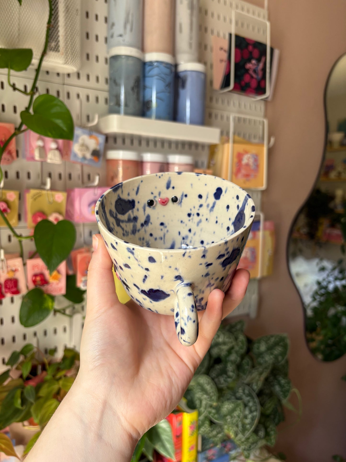Ink splatter mug and creamer set (seconds)