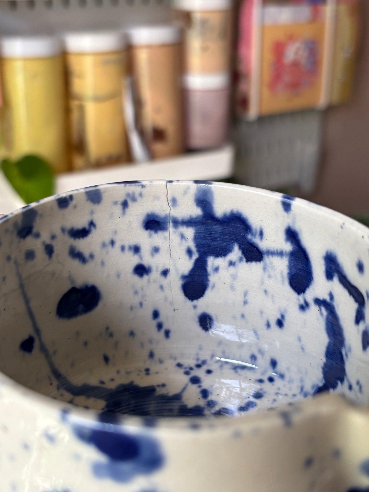 Ink splatter mug and creamer set (seconds)