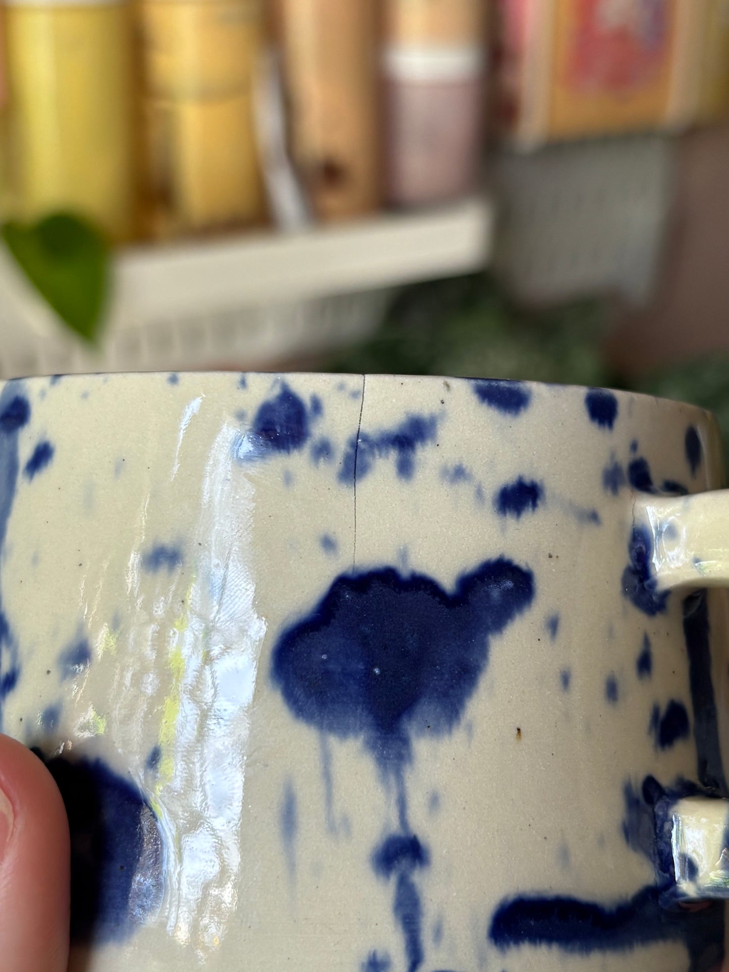Ink splatter mug and creamer set (seconds)