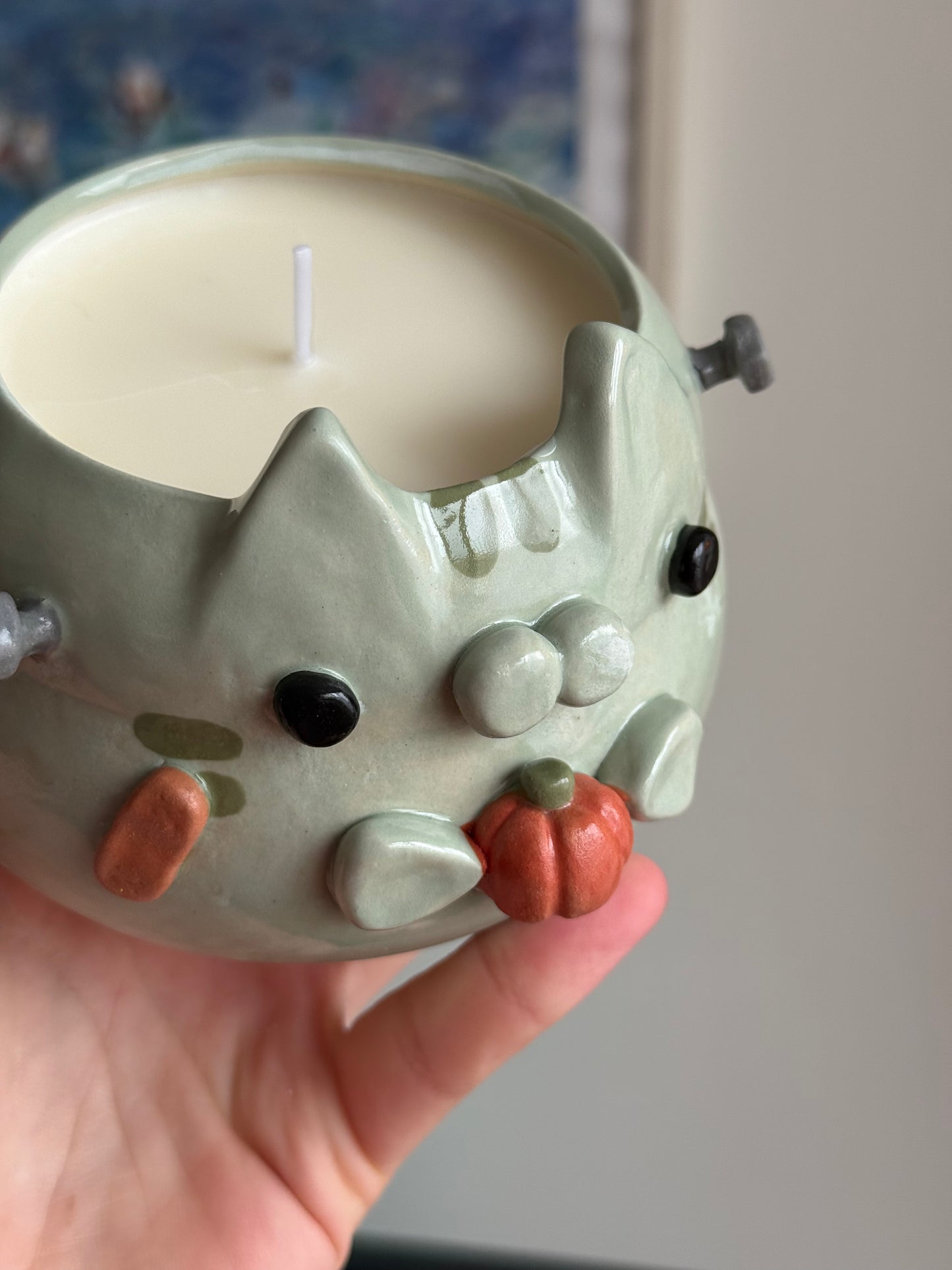 Frank the Monster Kitty Candle
