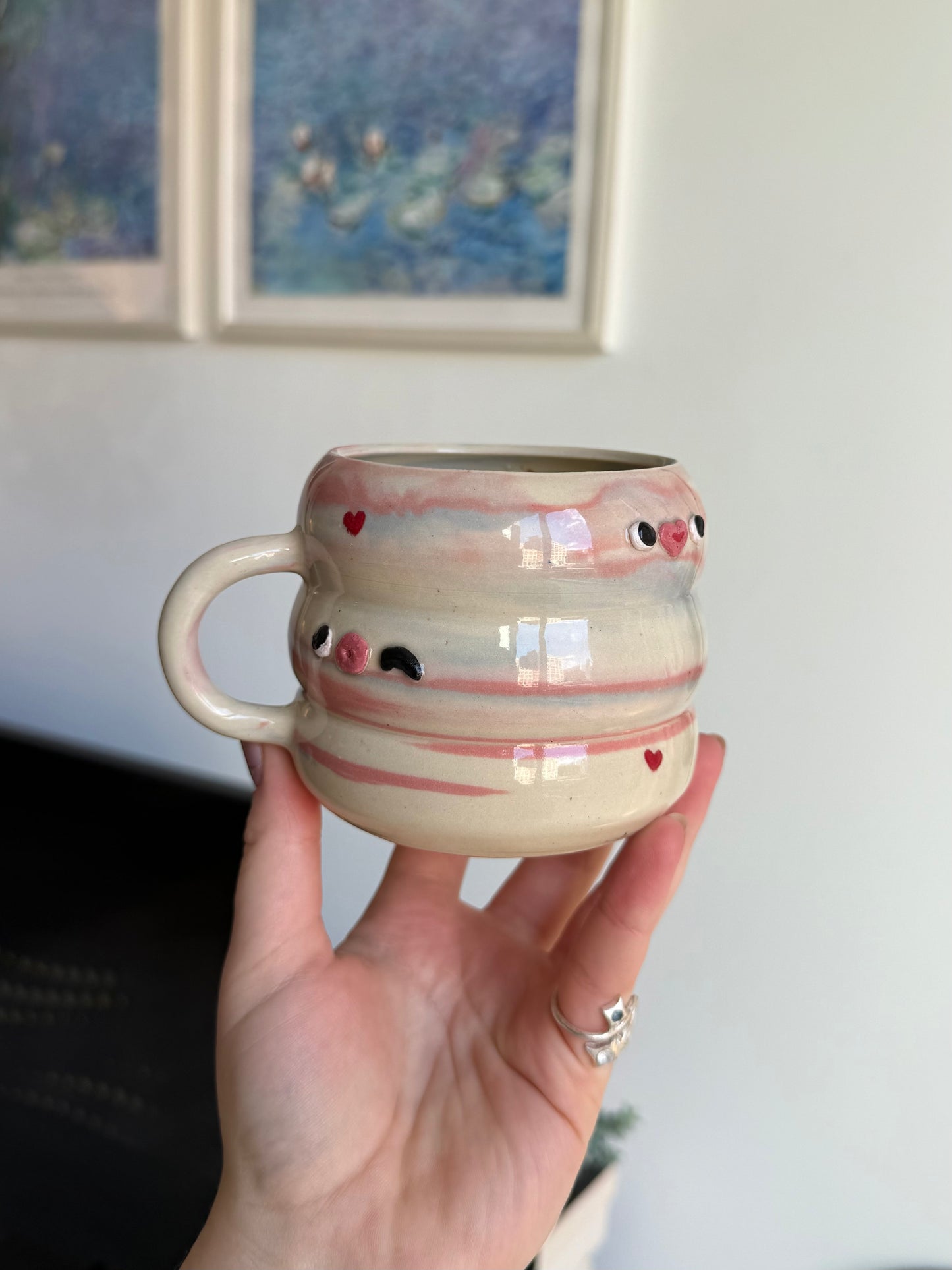 Pastel pink swirl mug