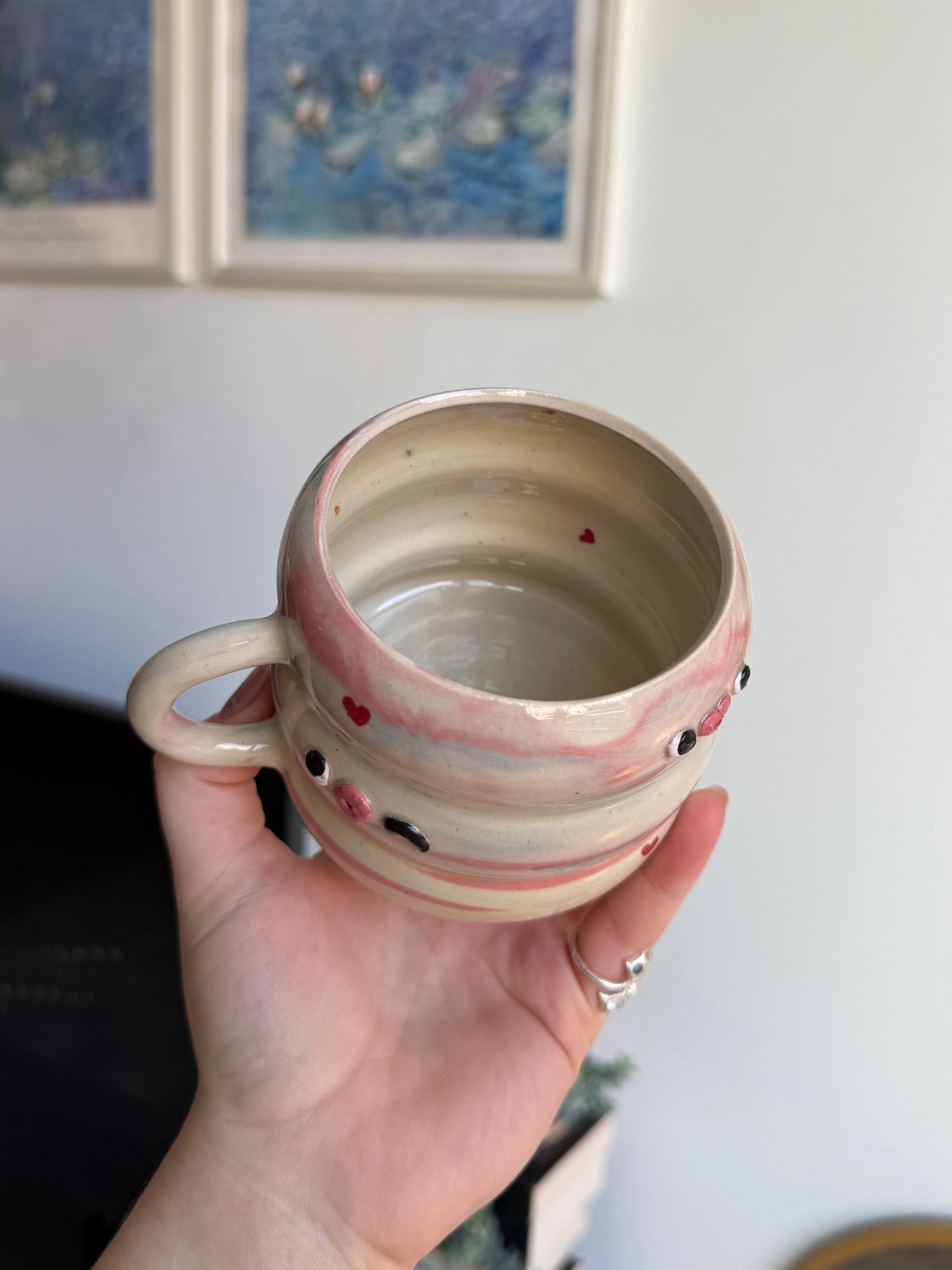 Pastel pink swirl mug