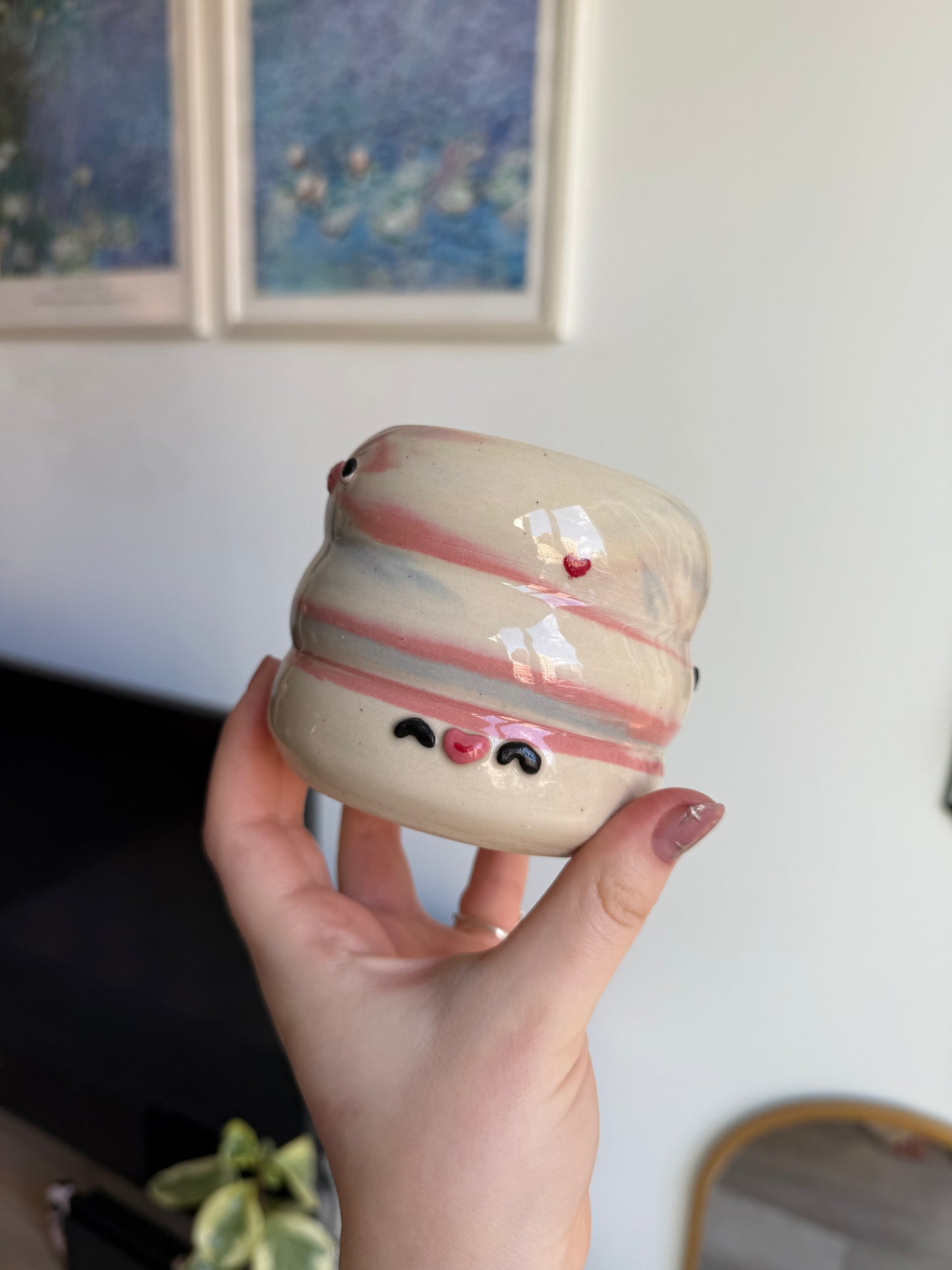 Pastel pink swirl mug
