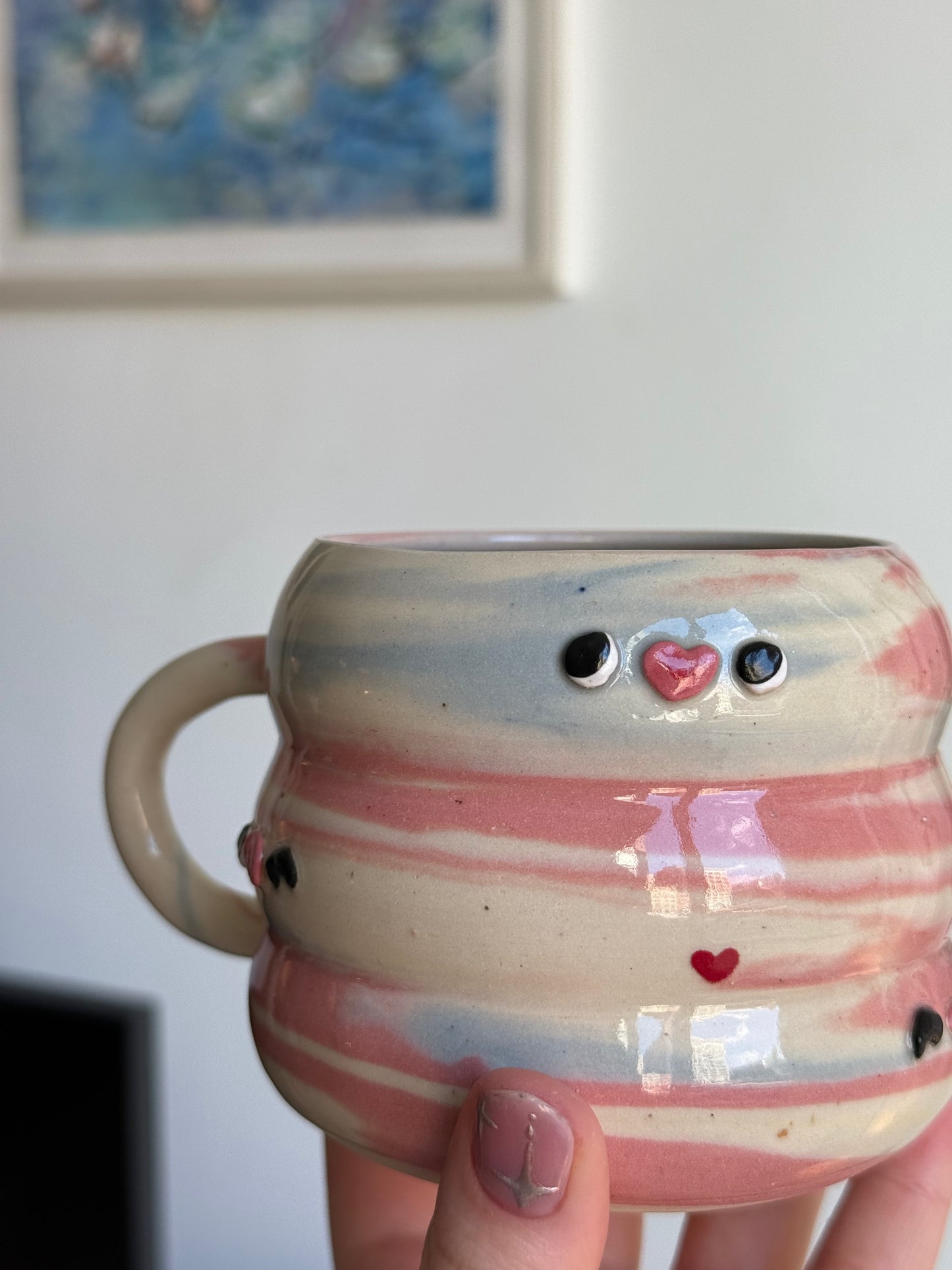 Bright pink swirl mug