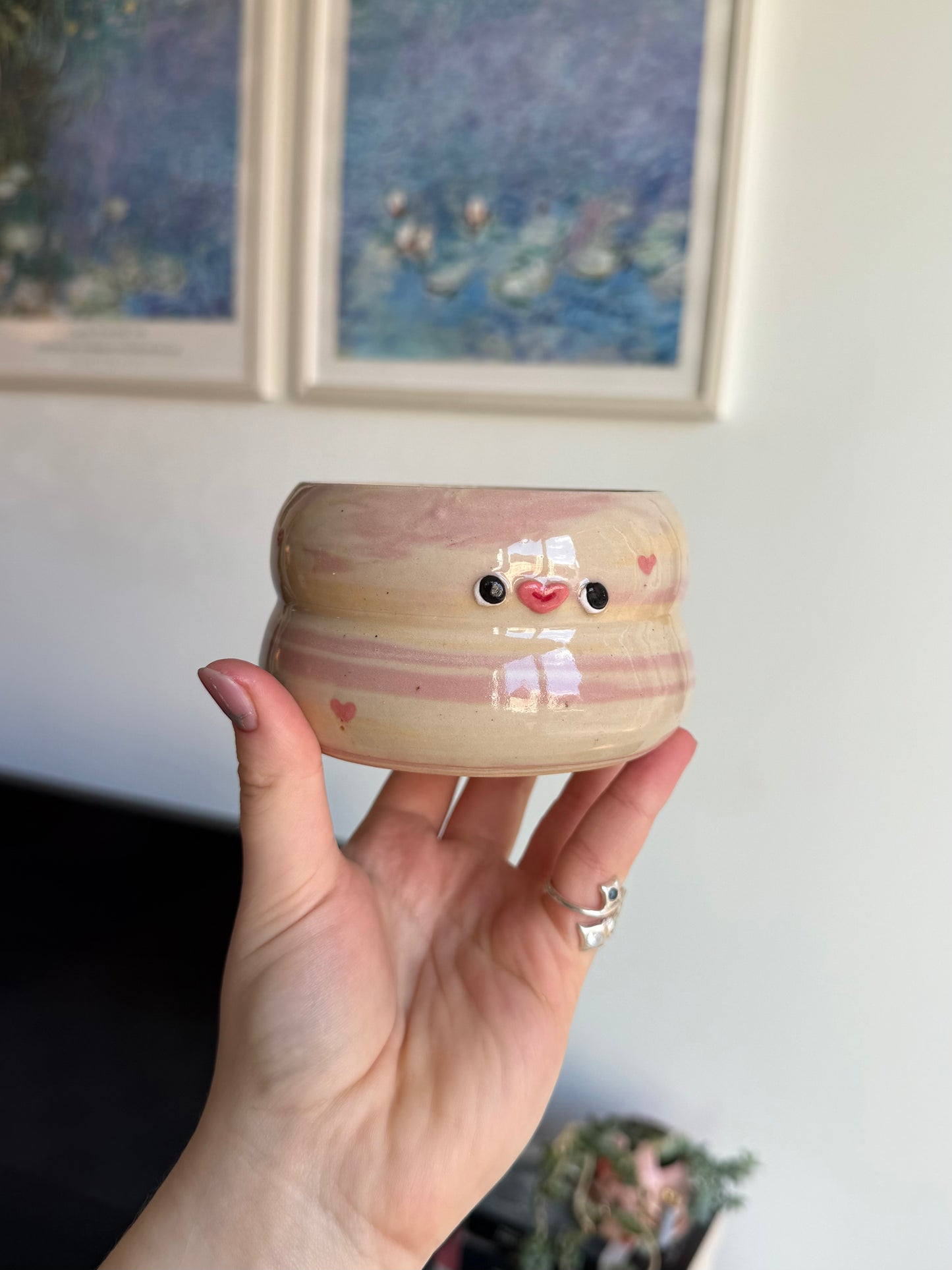 Lilac & yellow matcha bowl
