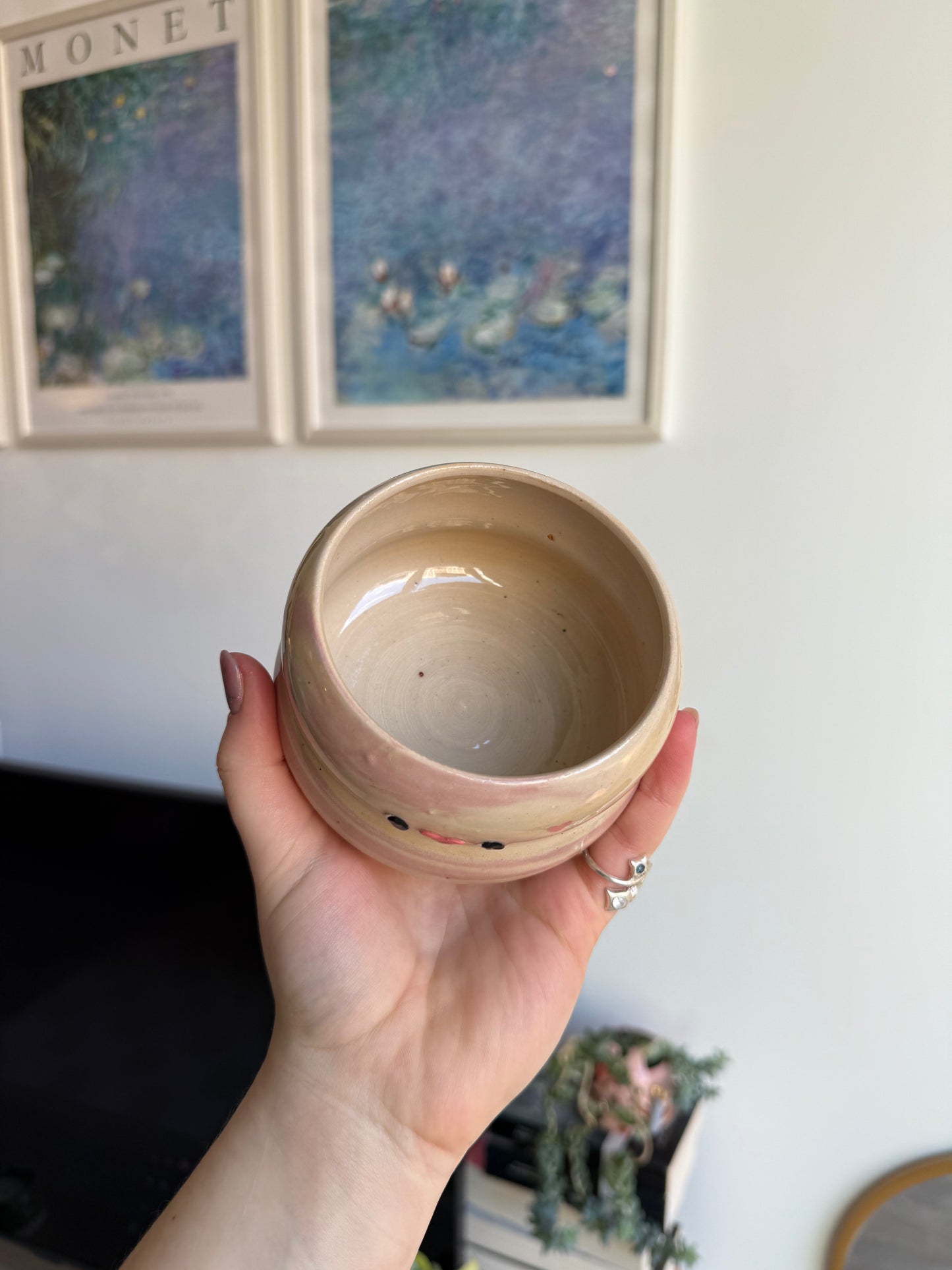 Lilac & yellow matcha bowl