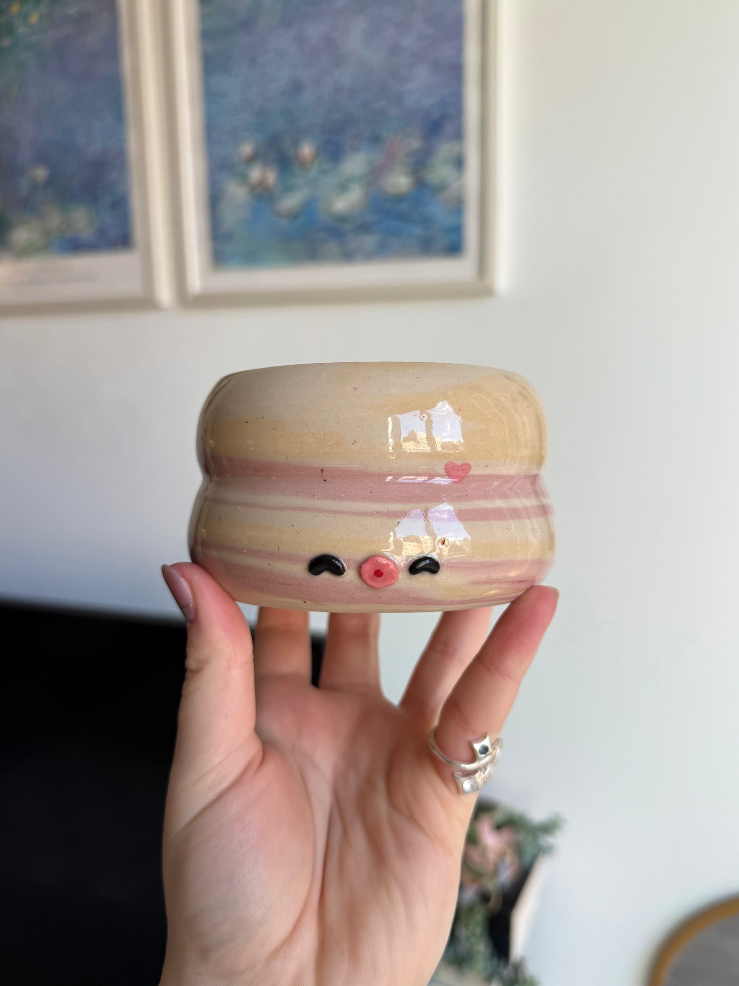 Lilac & yellow matcha bowl