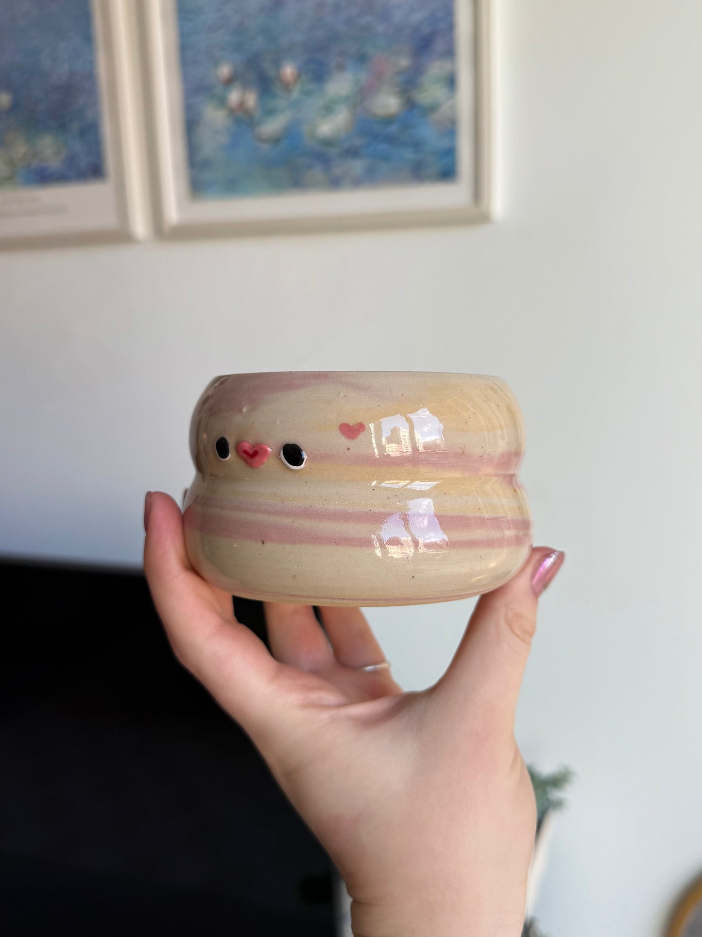 Lilac & yellow matcha bowl