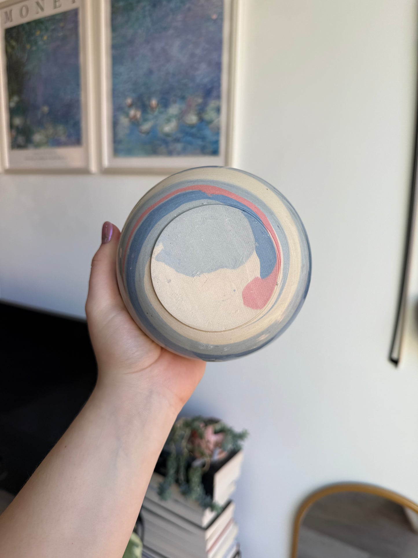 Blue & Pink swirl bowl