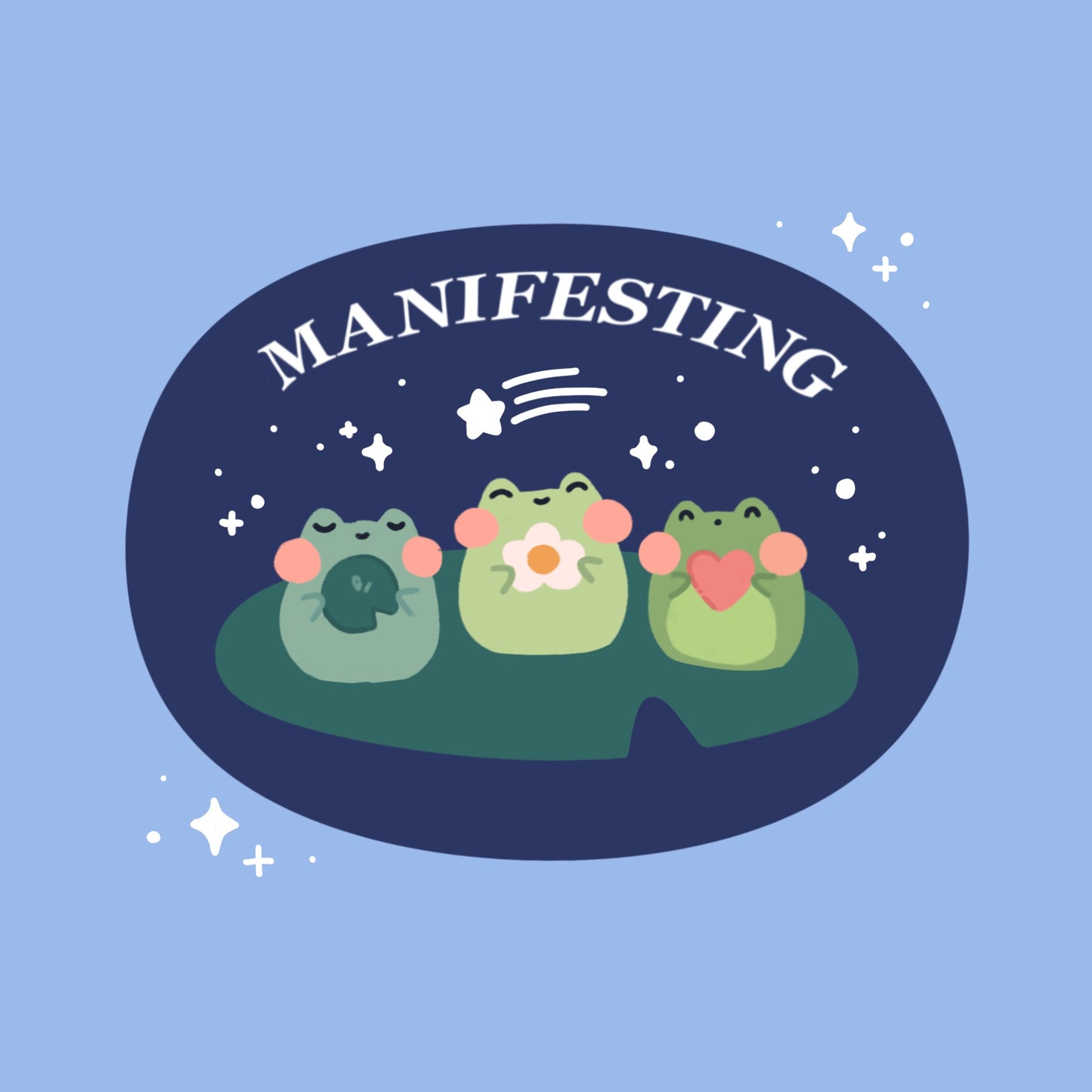 Manifesting froggy sticker