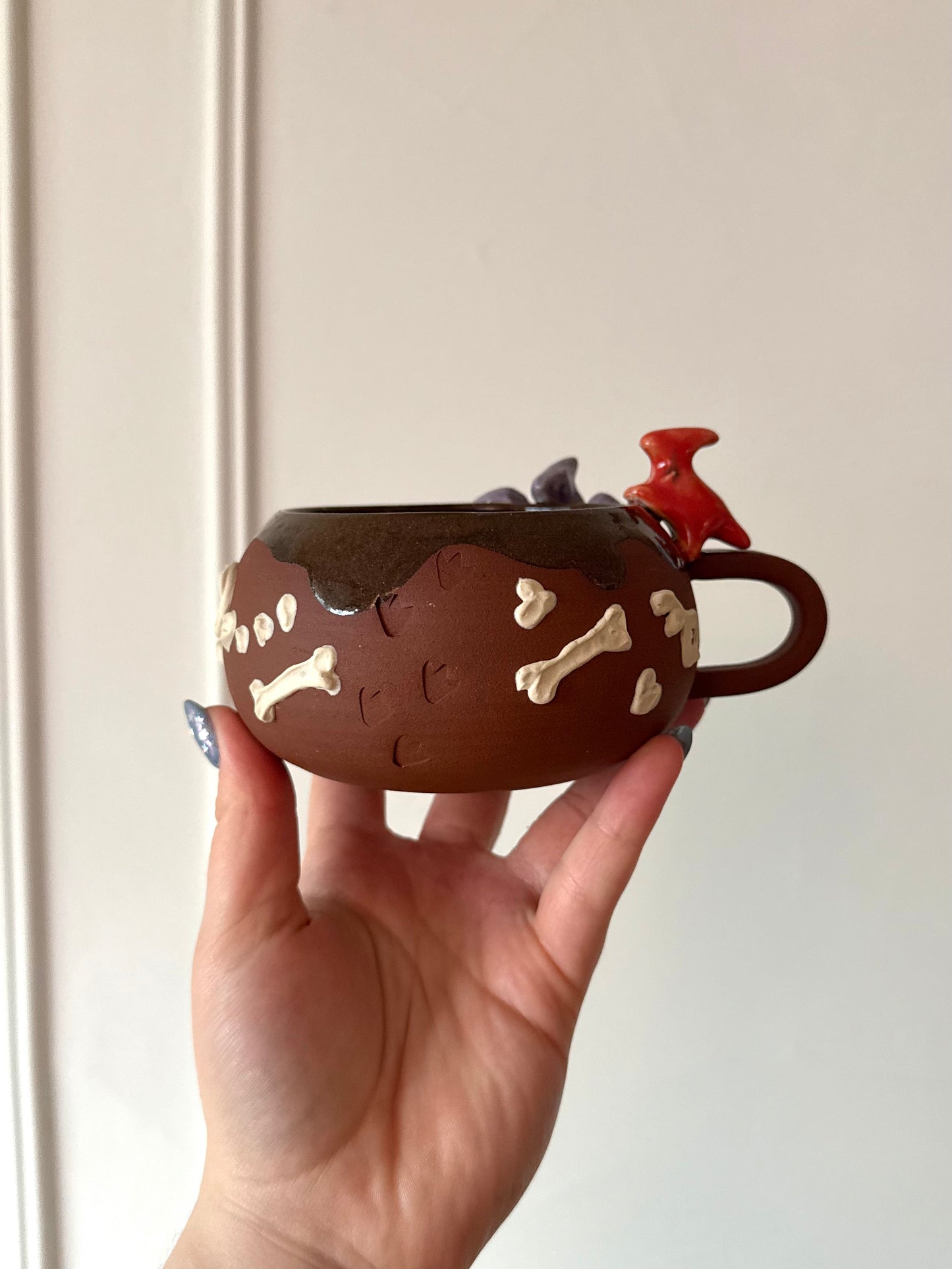 Red & Purple Dino Tracks Mug
