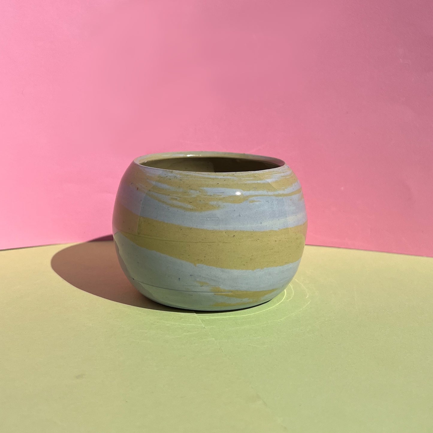 Blue & green swirl planter