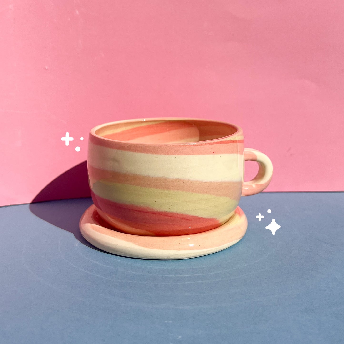 Rosy swirl cappuccino set