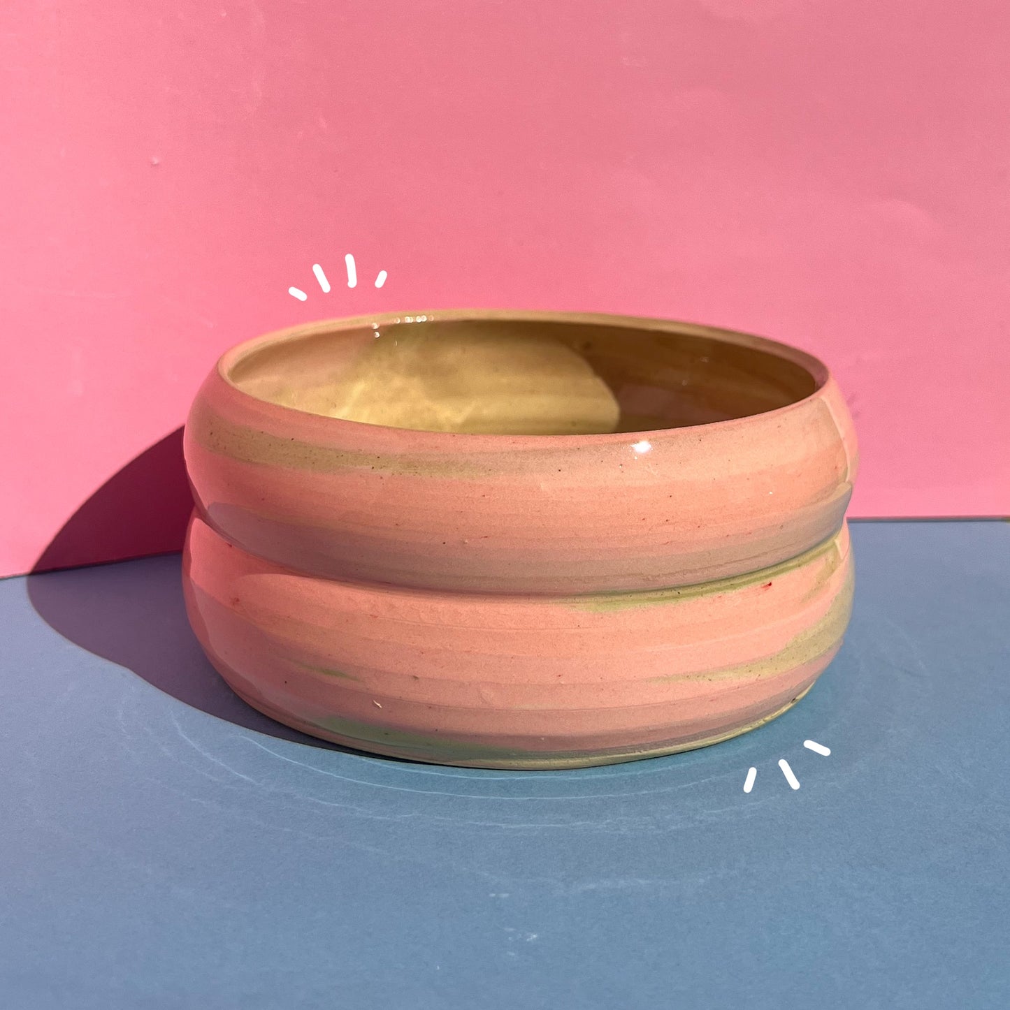 Pink swirl bowl