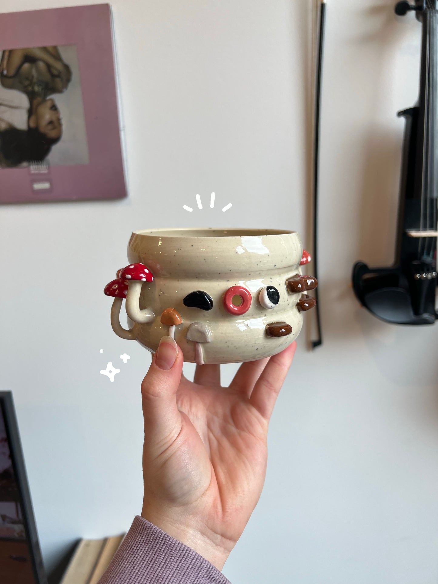 Mushroom yarn bowl