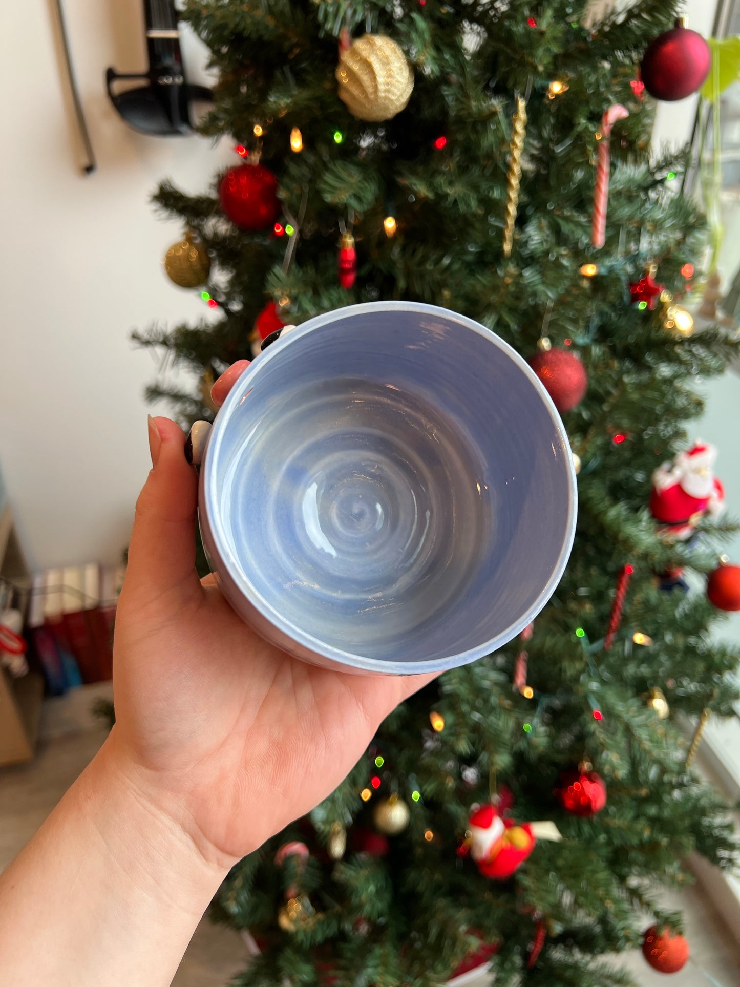 Snowy mountain yarn bowl