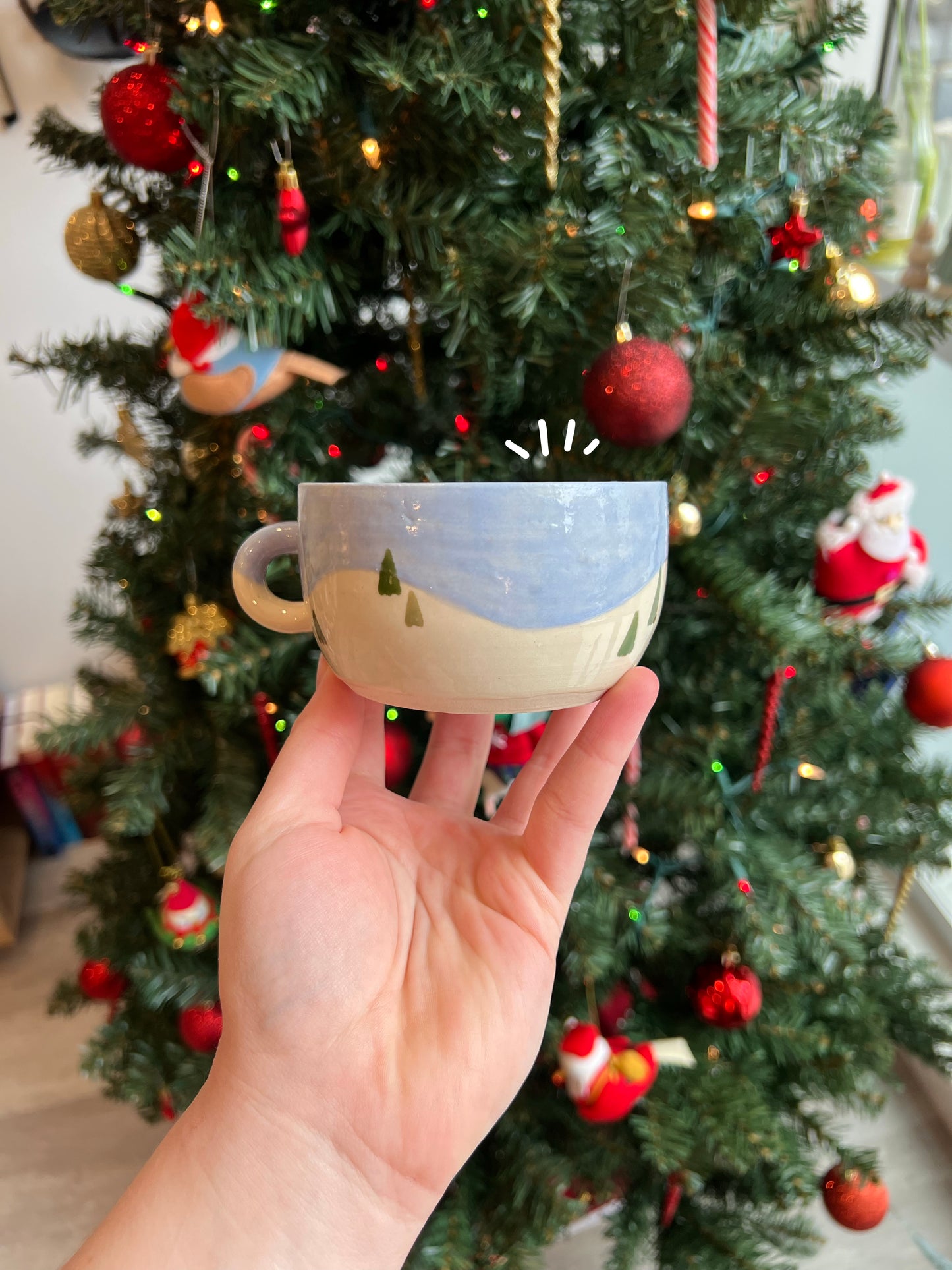 Snowy hill teacup