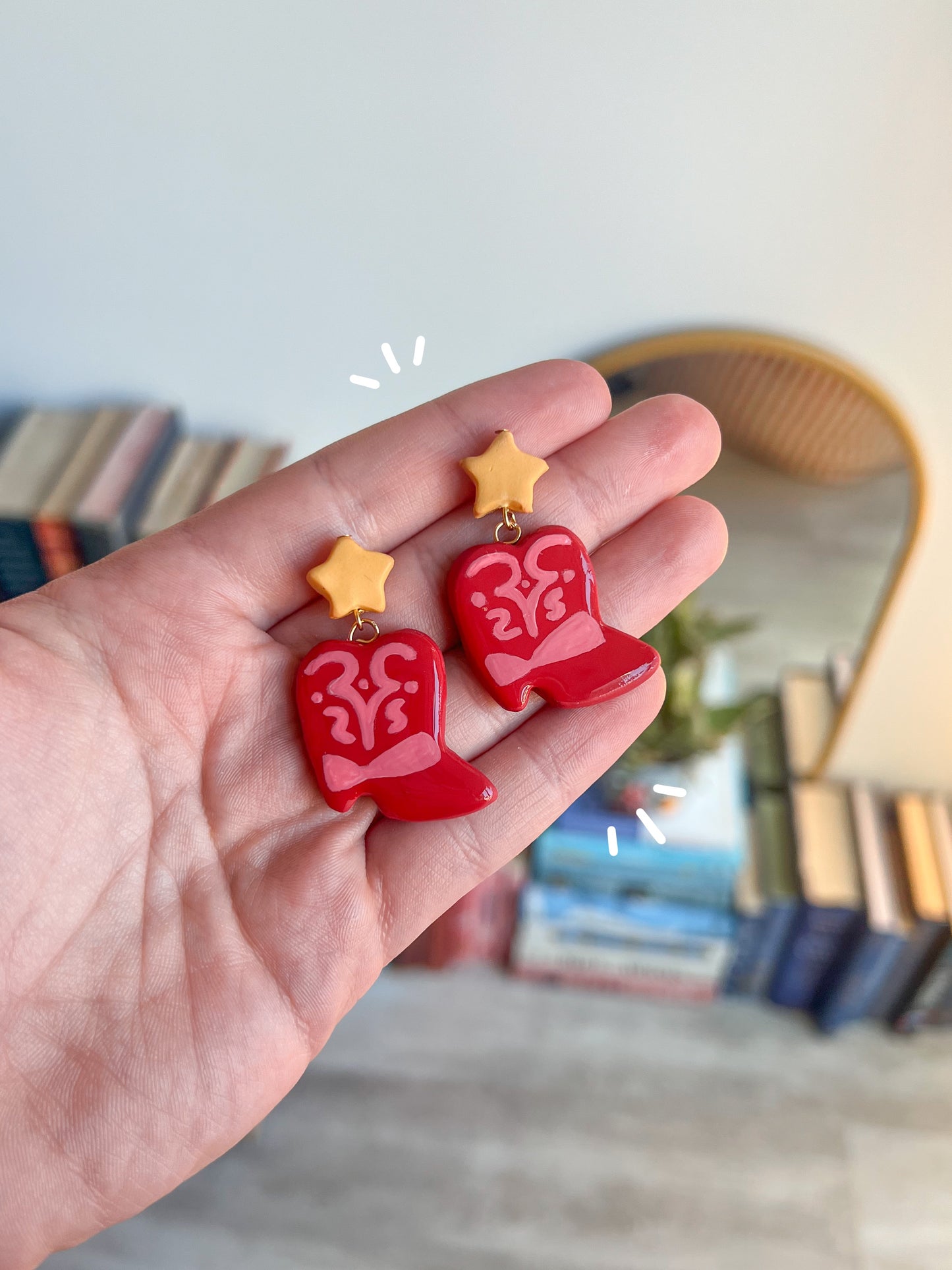 Cowboy boot earrings