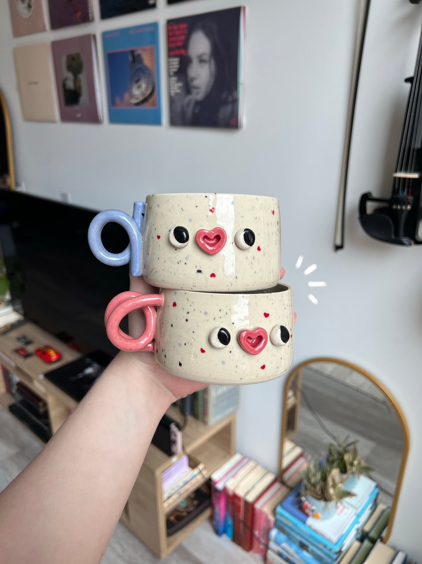 Funky handle mugs