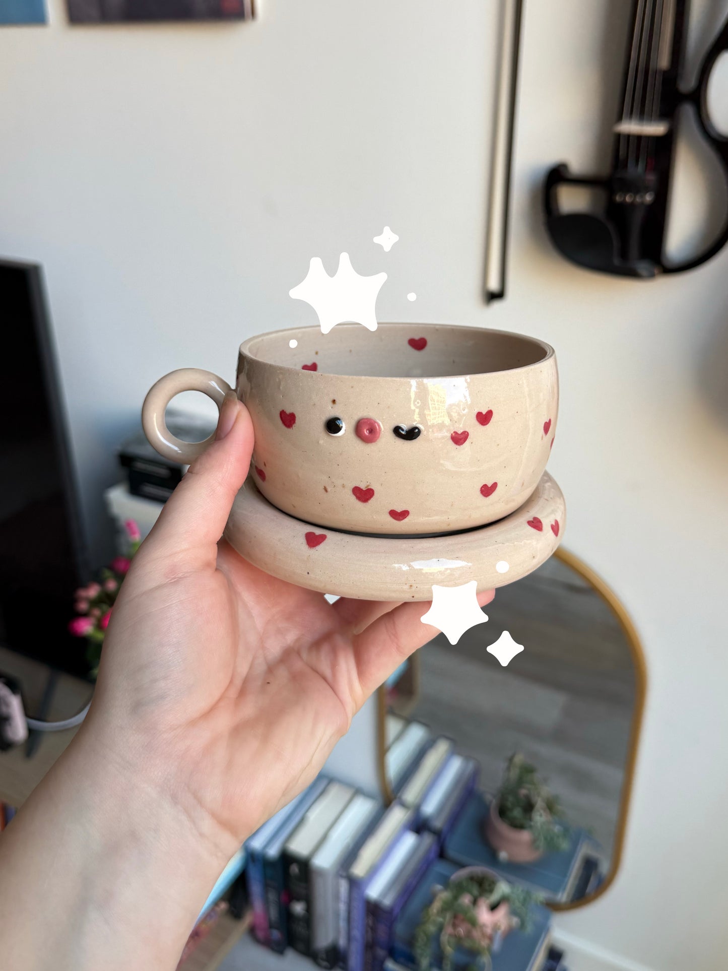 Queen of hearts latte set