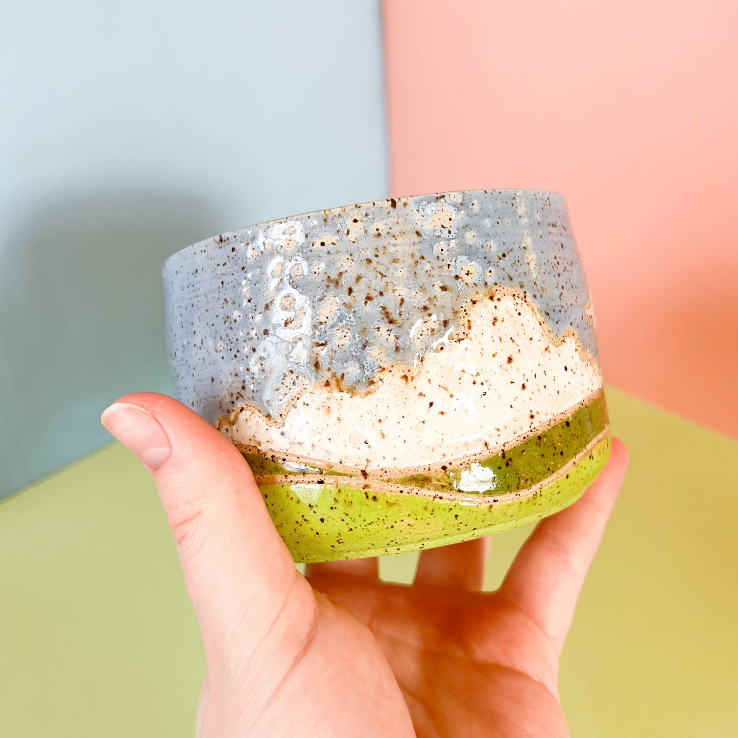 Cloudy skies dripdish & planter set