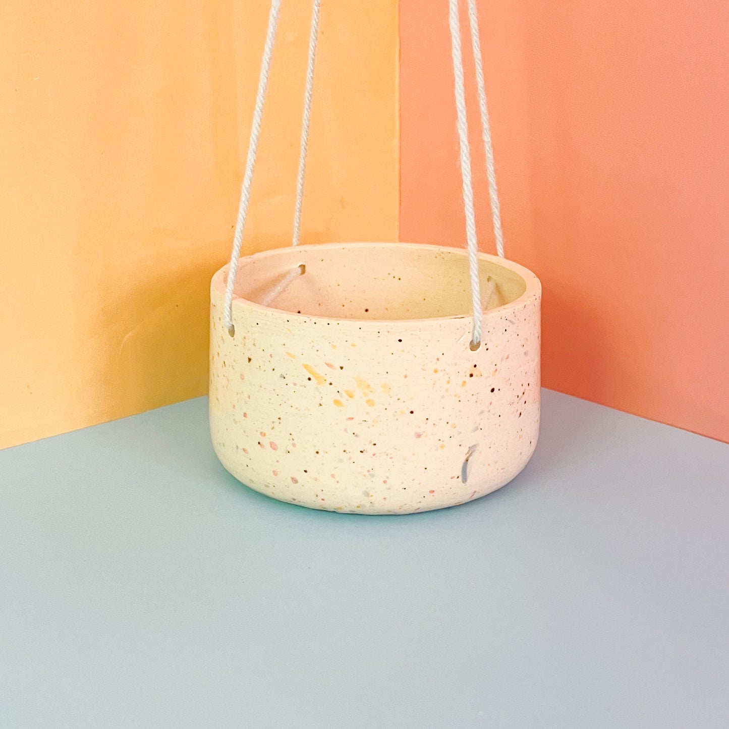 Rainbow speckled planter