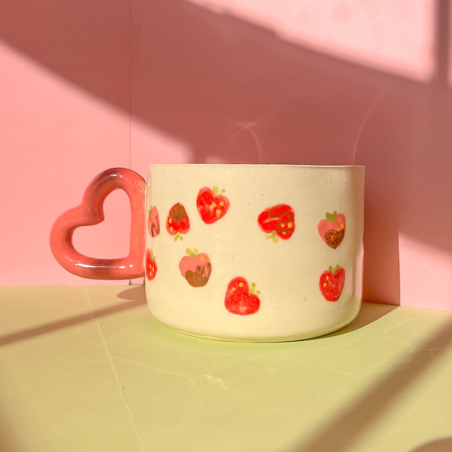 Strawberry heart mug
