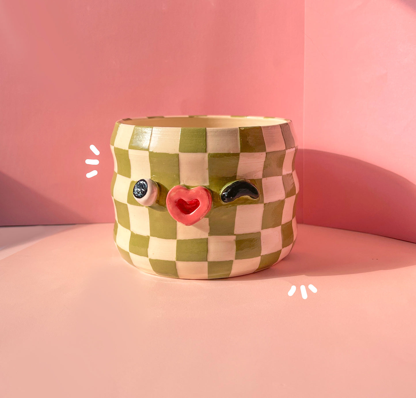 Matcha checkered planter