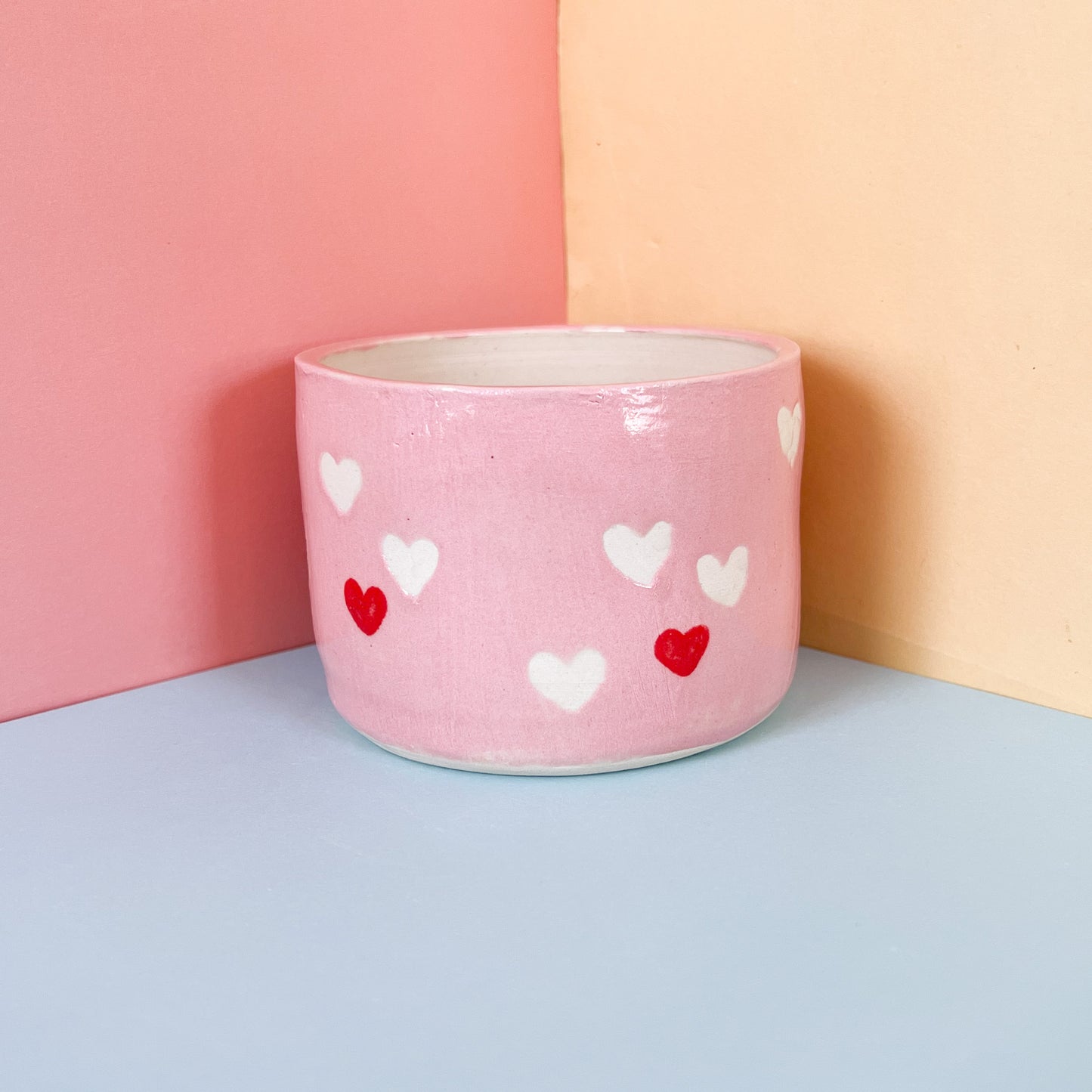 Pink hearts planter