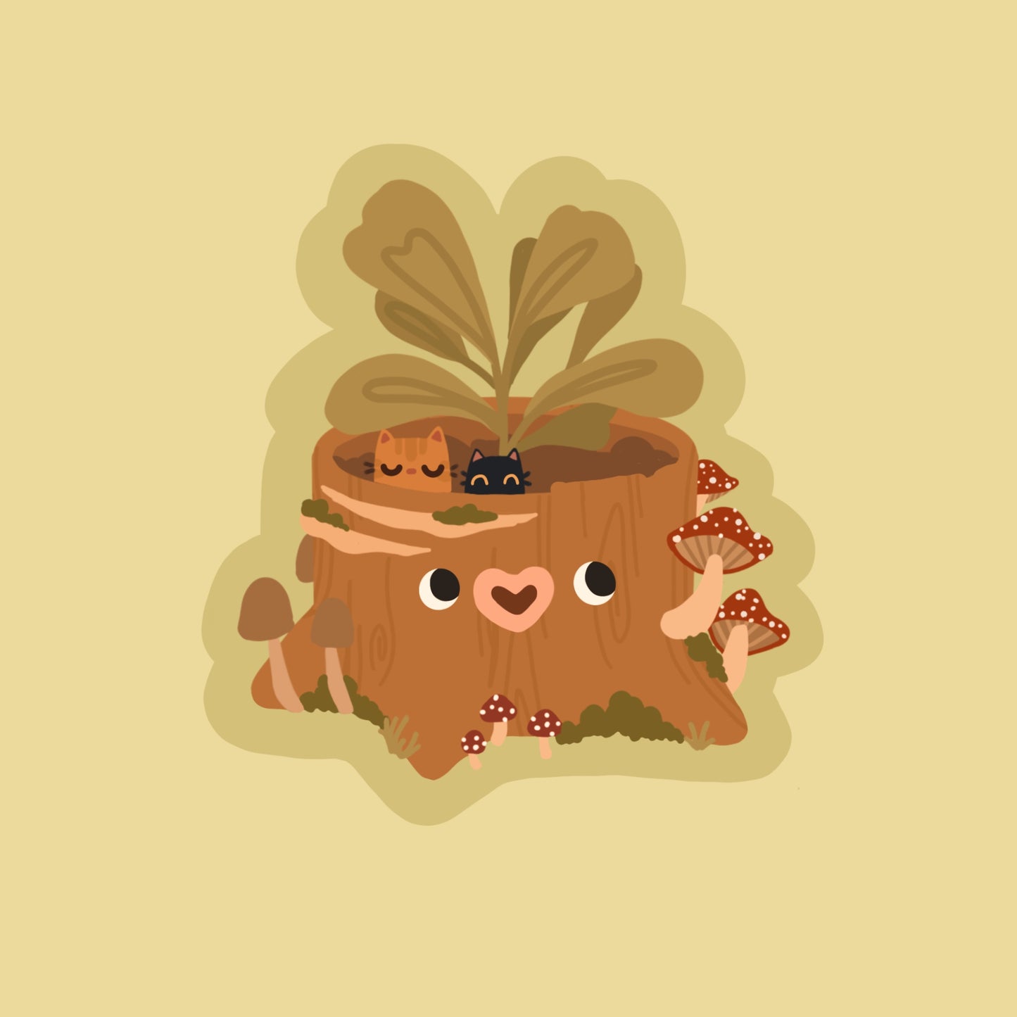Tree stump sticker