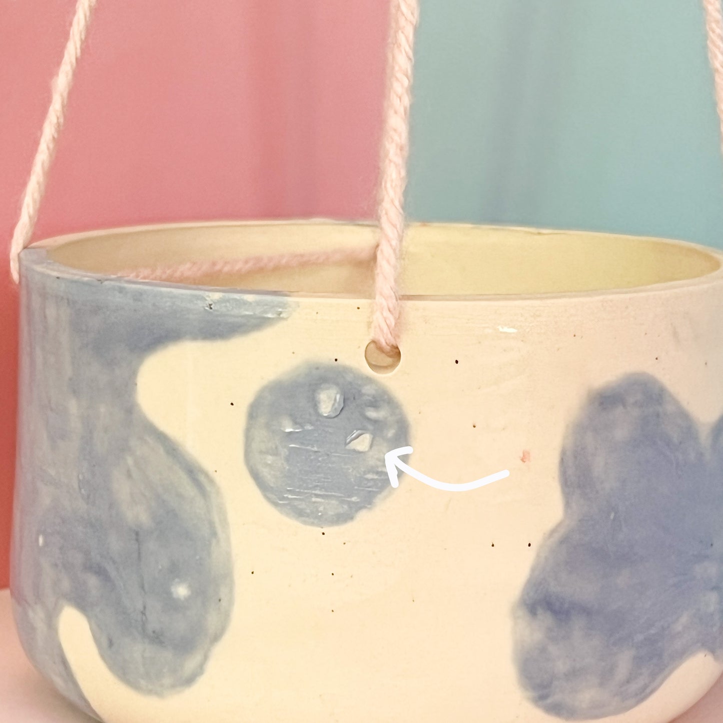 Baby blue moo moo planter