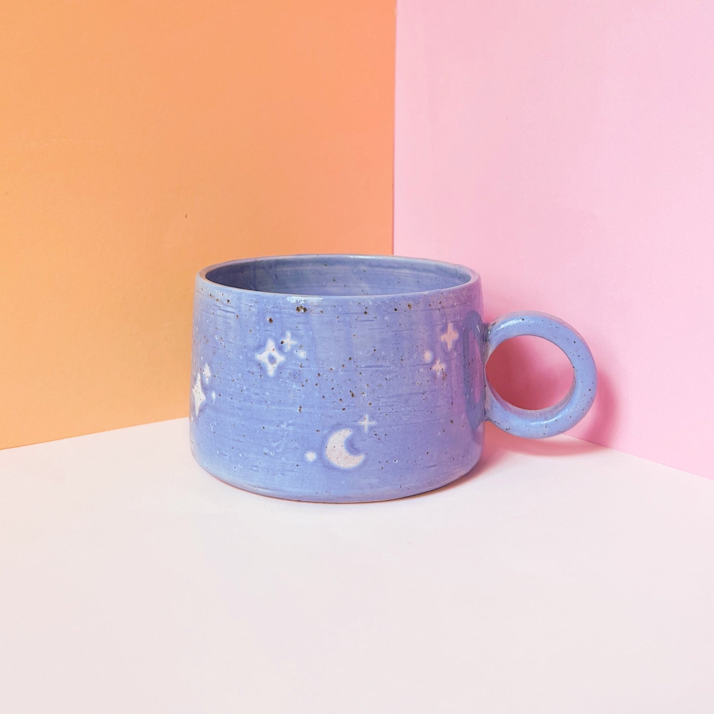 Blue sparkle ghost mug