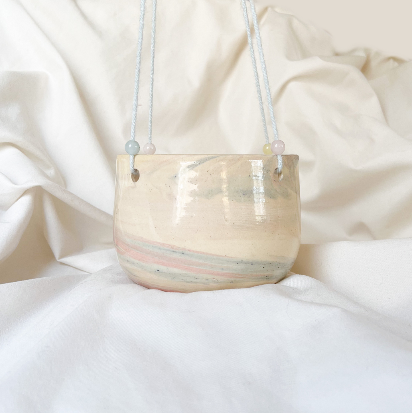 Pastel hanging planter
