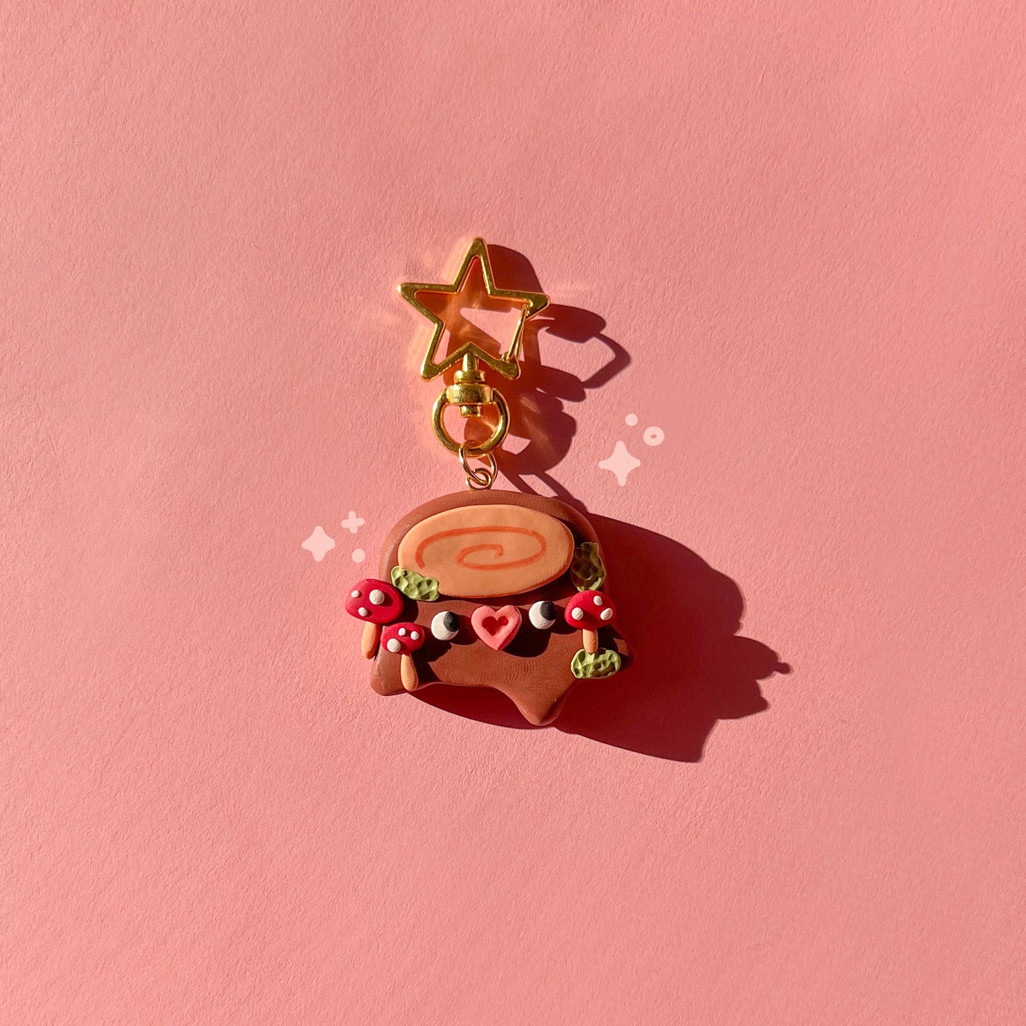 Tree stump keychain