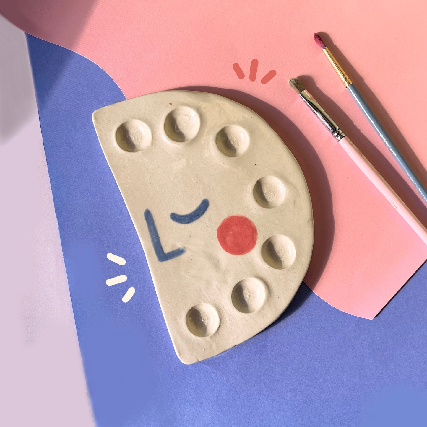 Half moon paint palette