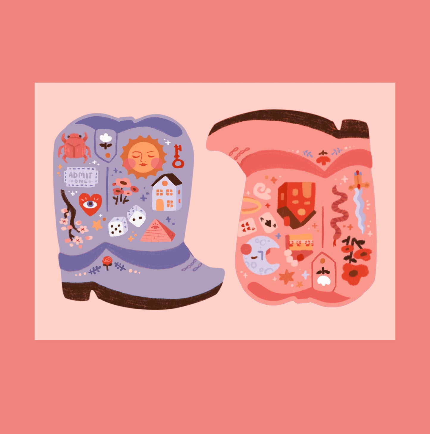 Cowboy boot prints