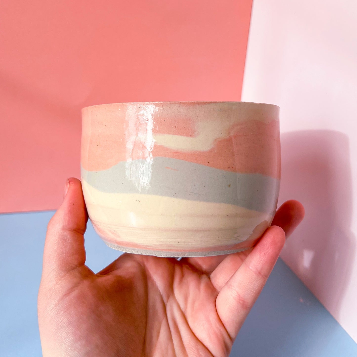 Pink & blue swirl bowl