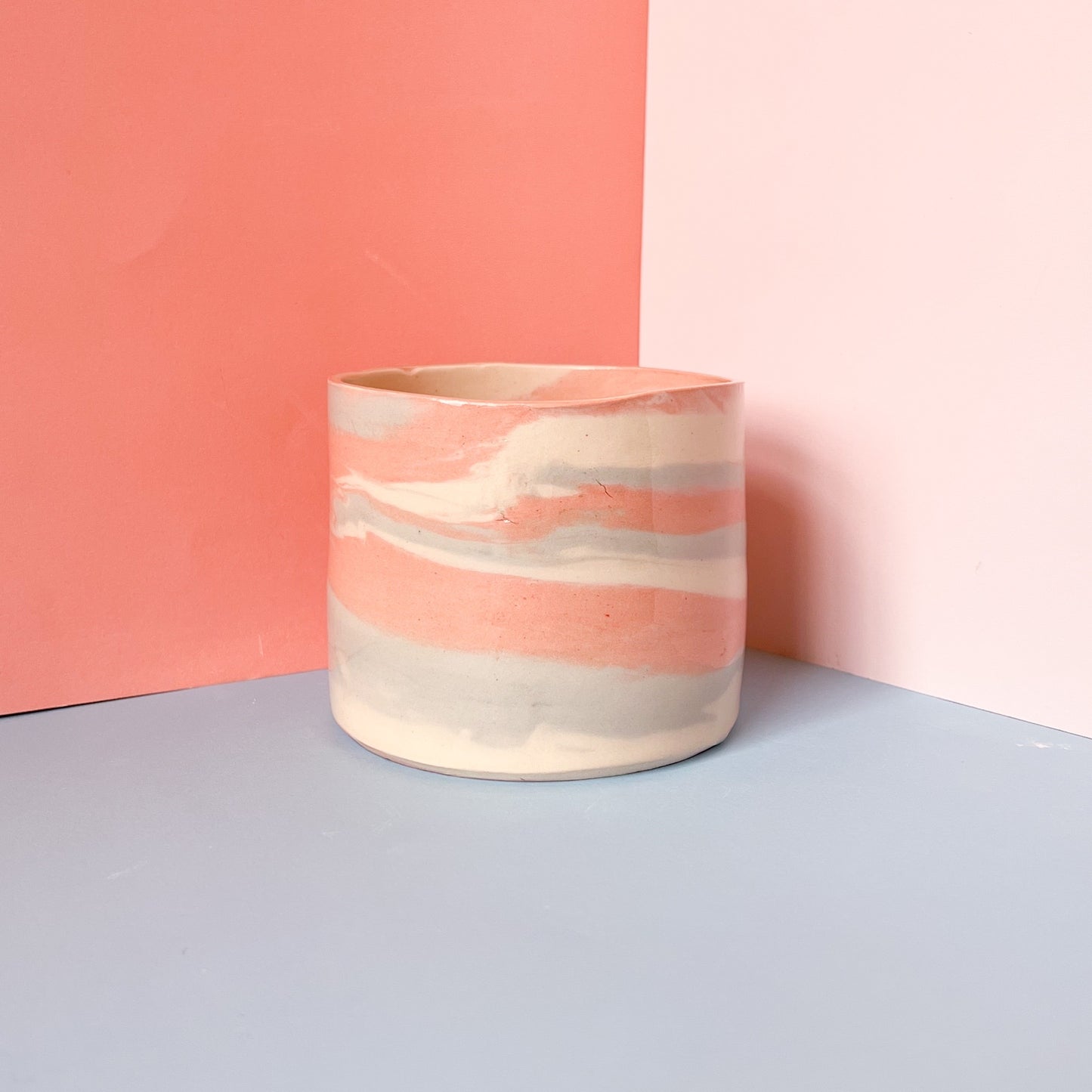 Pink & blue swirl planters