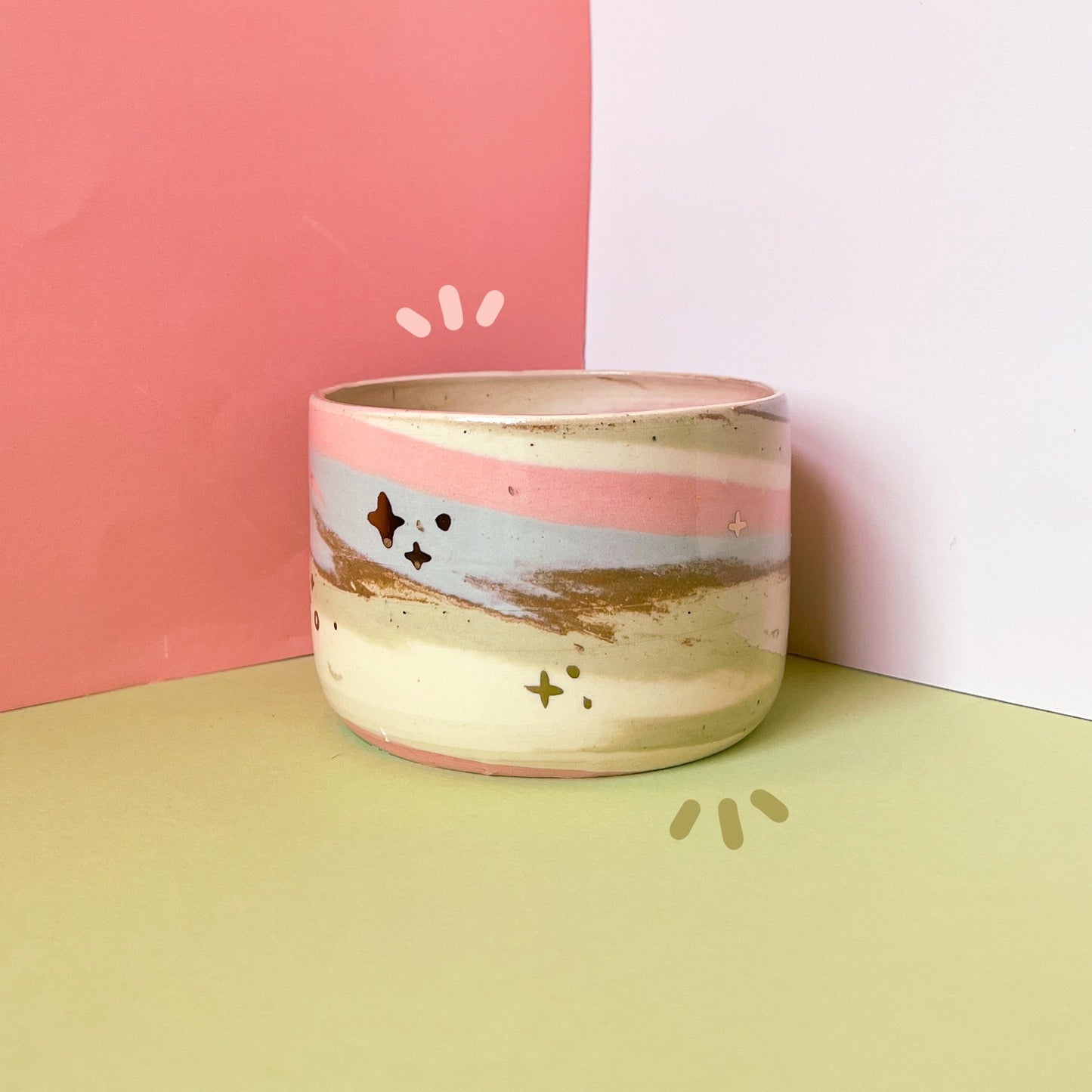 Earth tone swirl planters