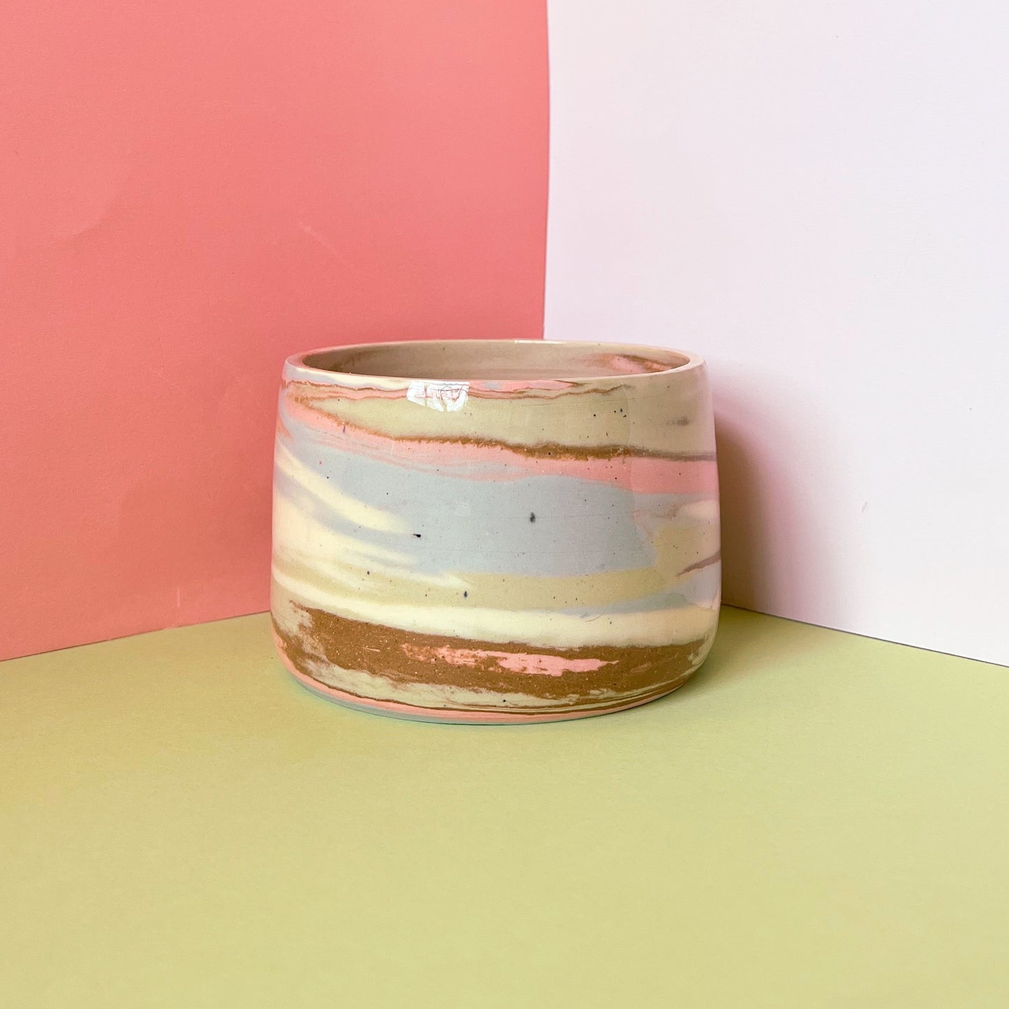 Earth tone swirl planters