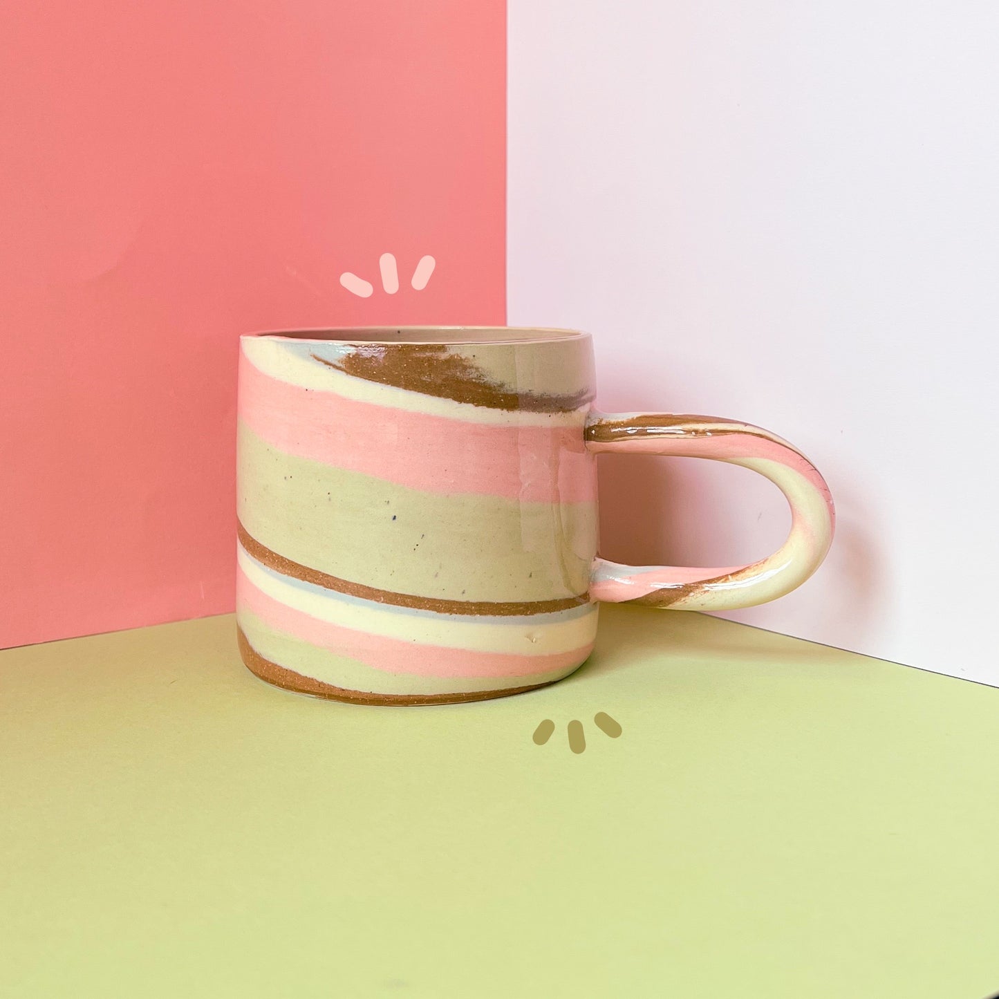 Earth tone swirl mugs