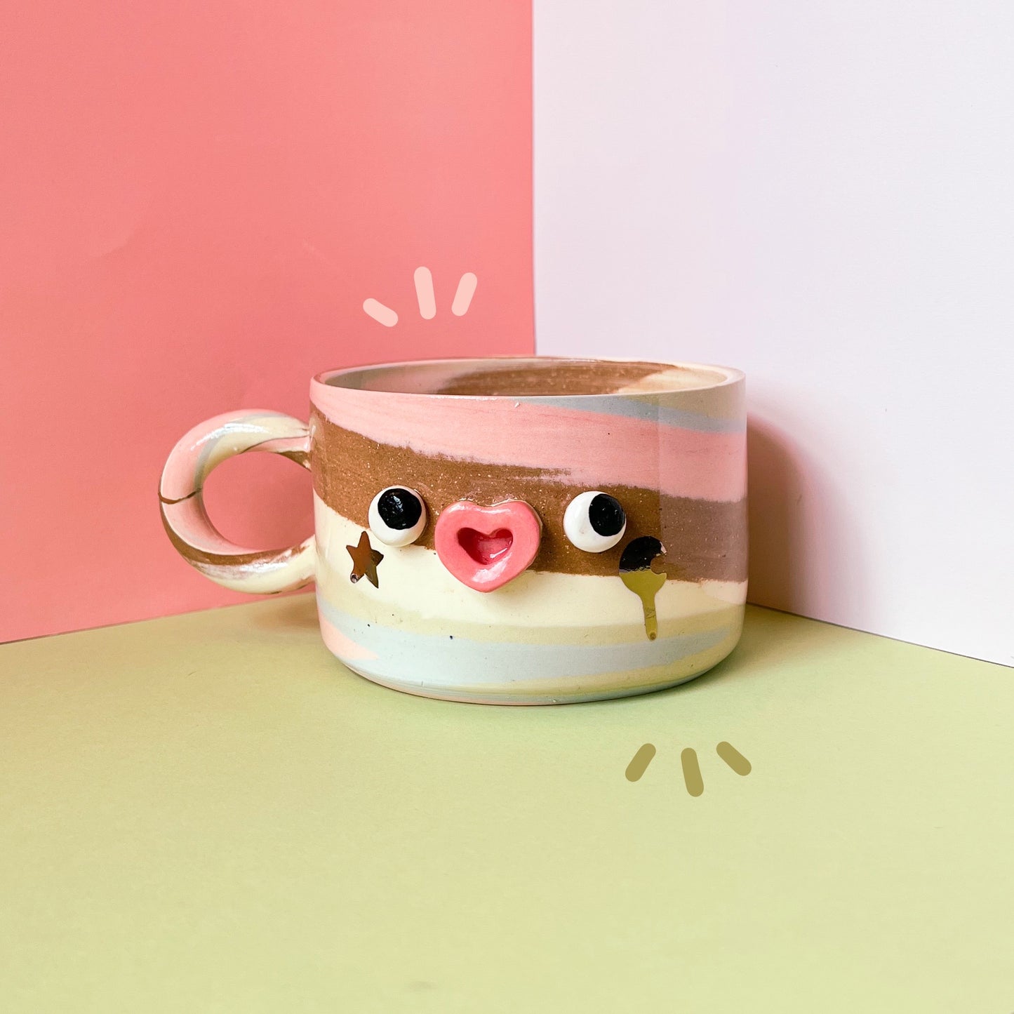 Earth tone swirl mugs