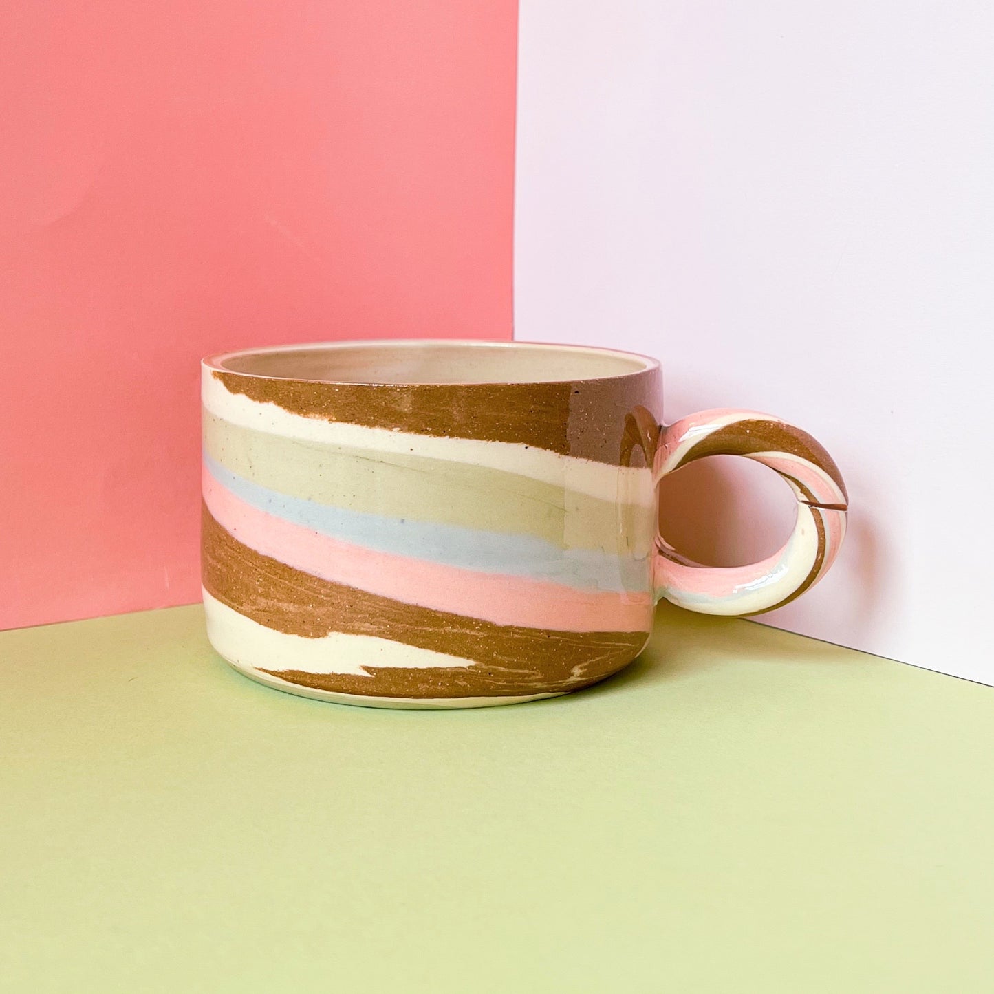 Earth tone swirl mugs