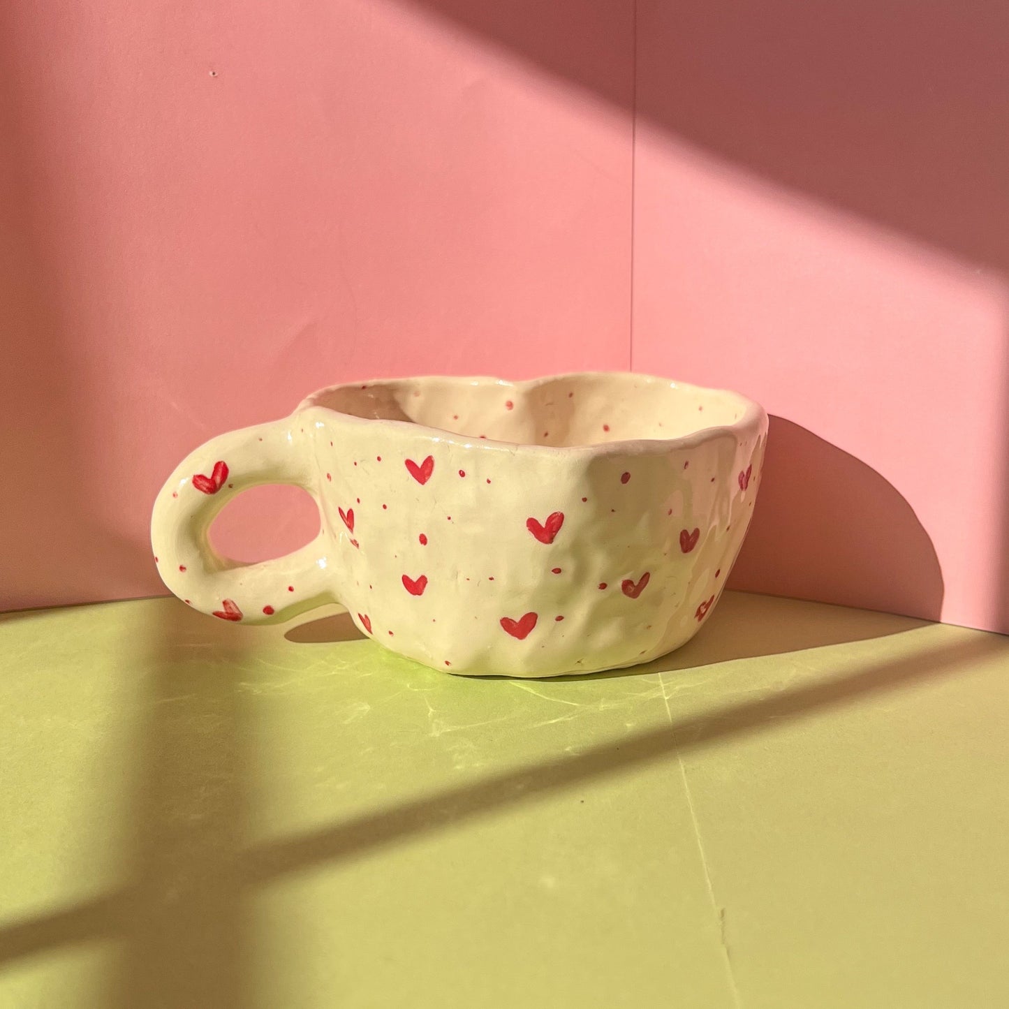 Handbuilt heart mug